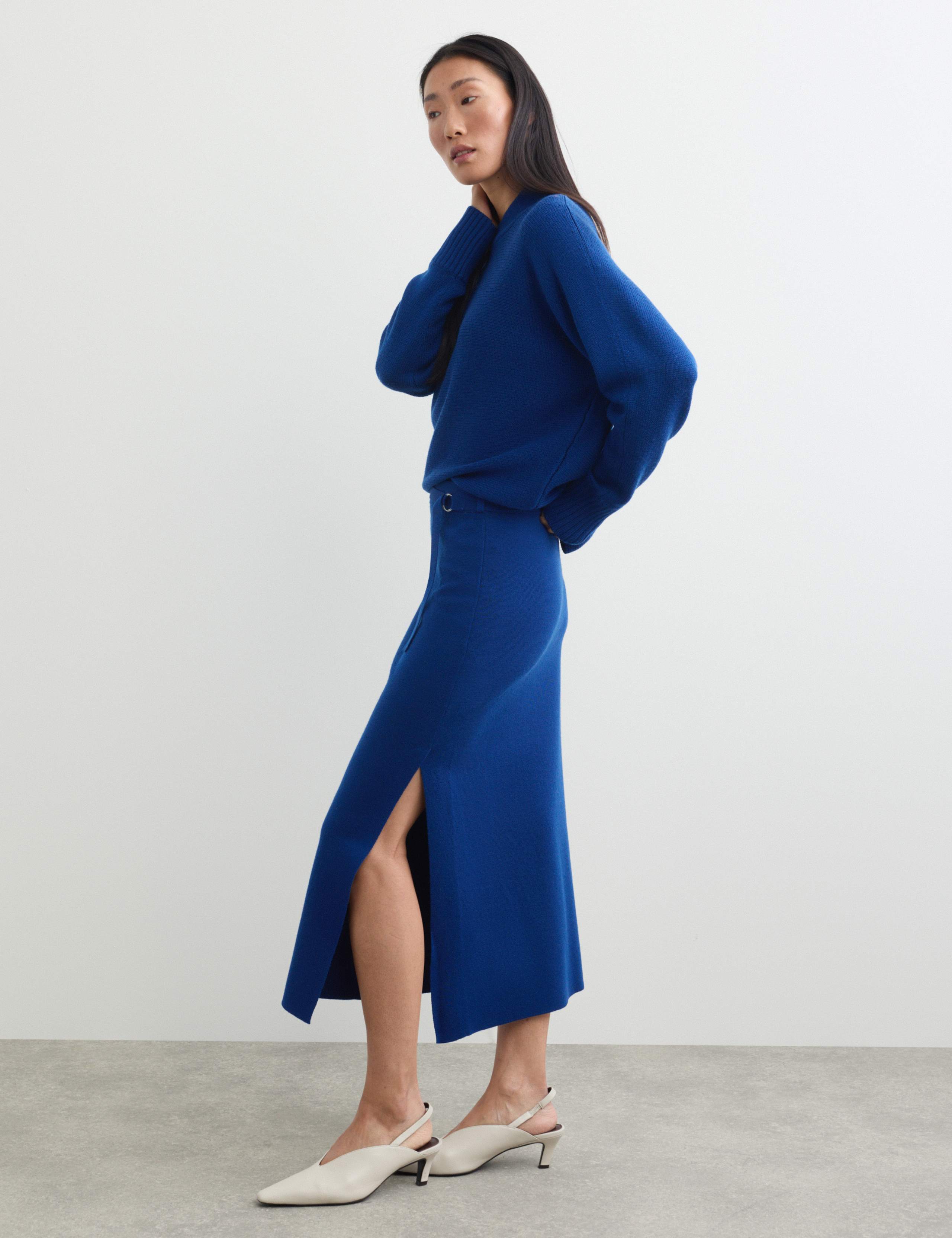 Pure Merino Wool Funnel Neck Batwing Sleeve Jumper 6 of 7