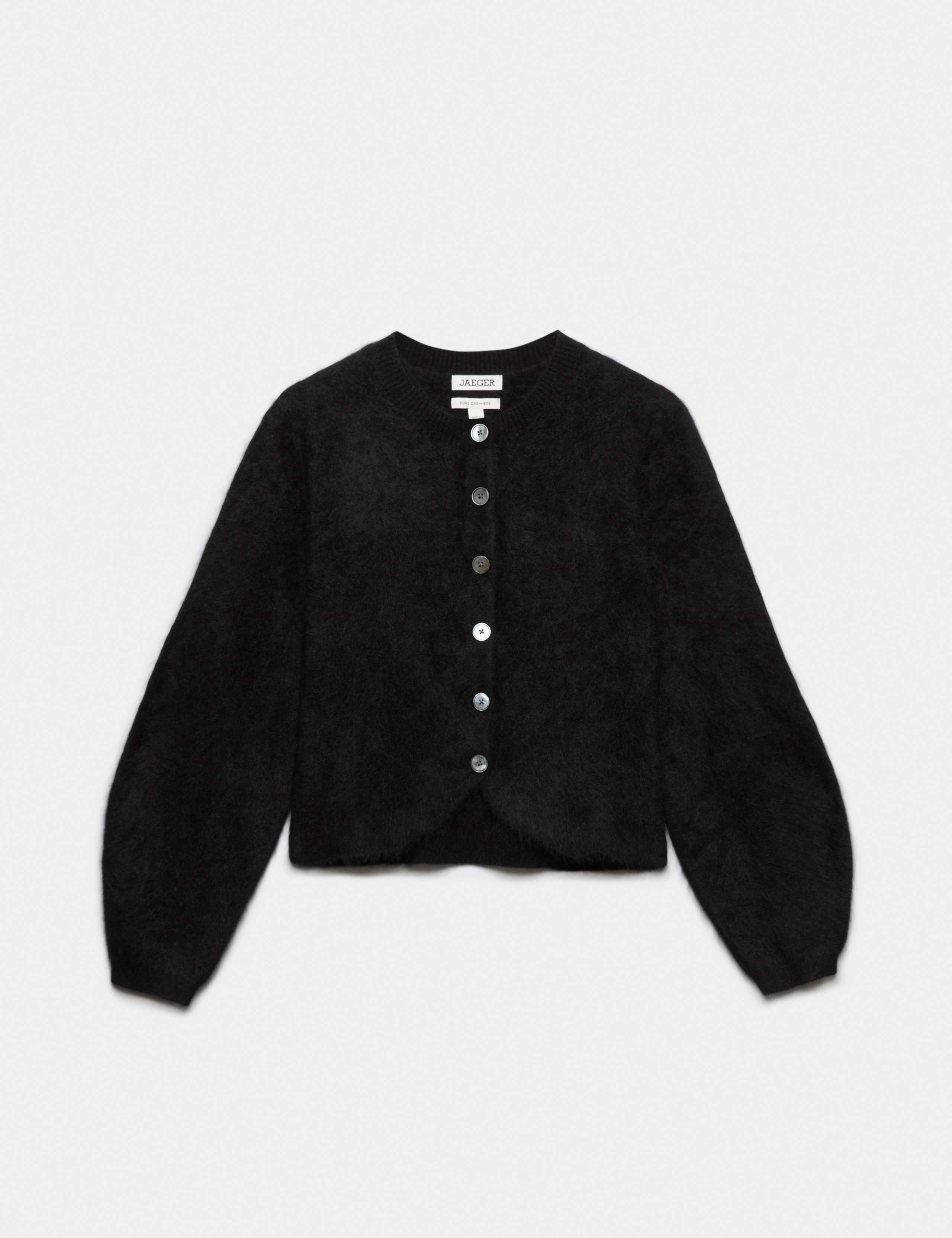 Pure Cashmere Ribbed Crew Neck Cardigan 2 of 6