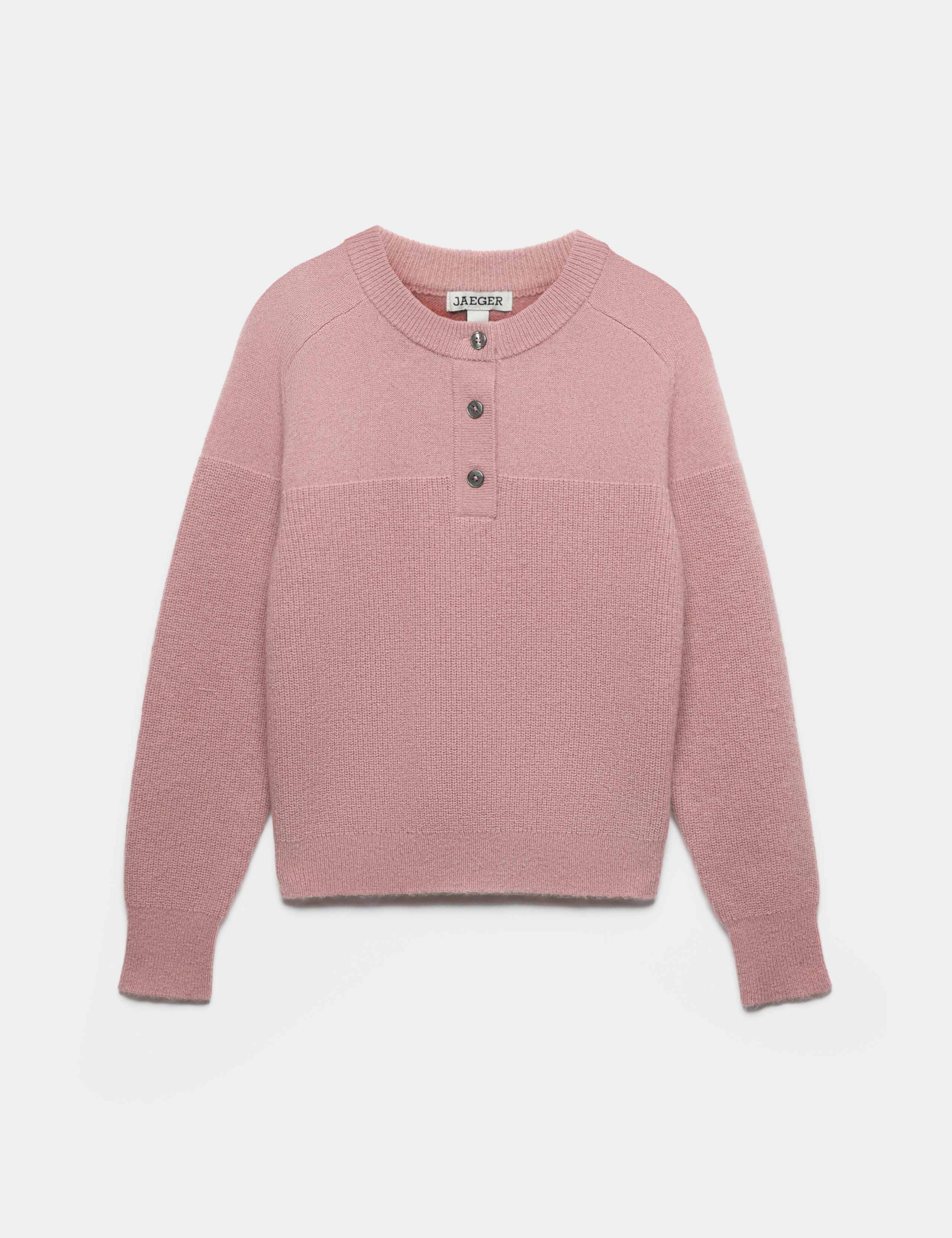 Wool Blend Crew Neck Button Detail Jumper 2 of 7