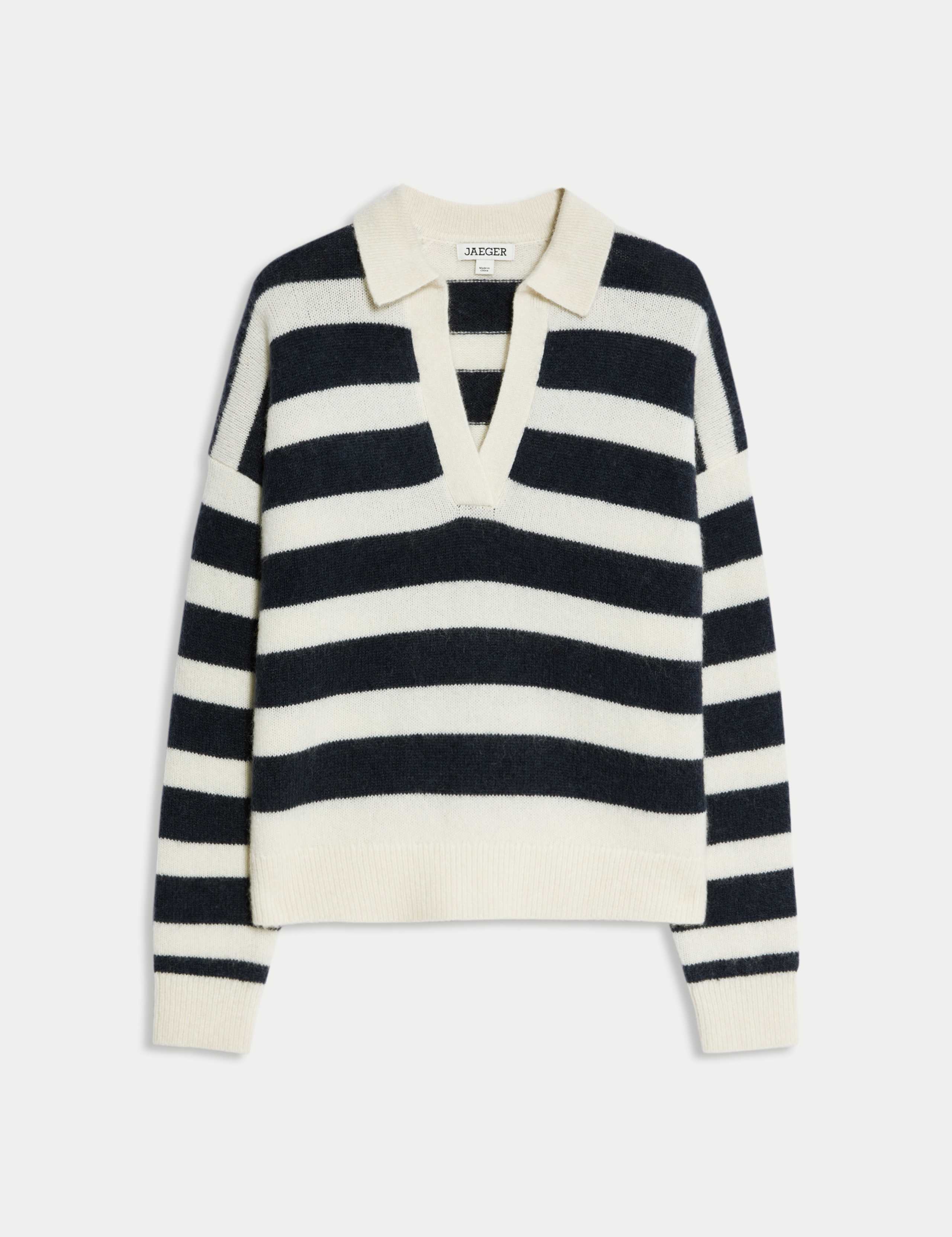 Mohair Blend Polo Collar Stripe Jumper 2 of 7