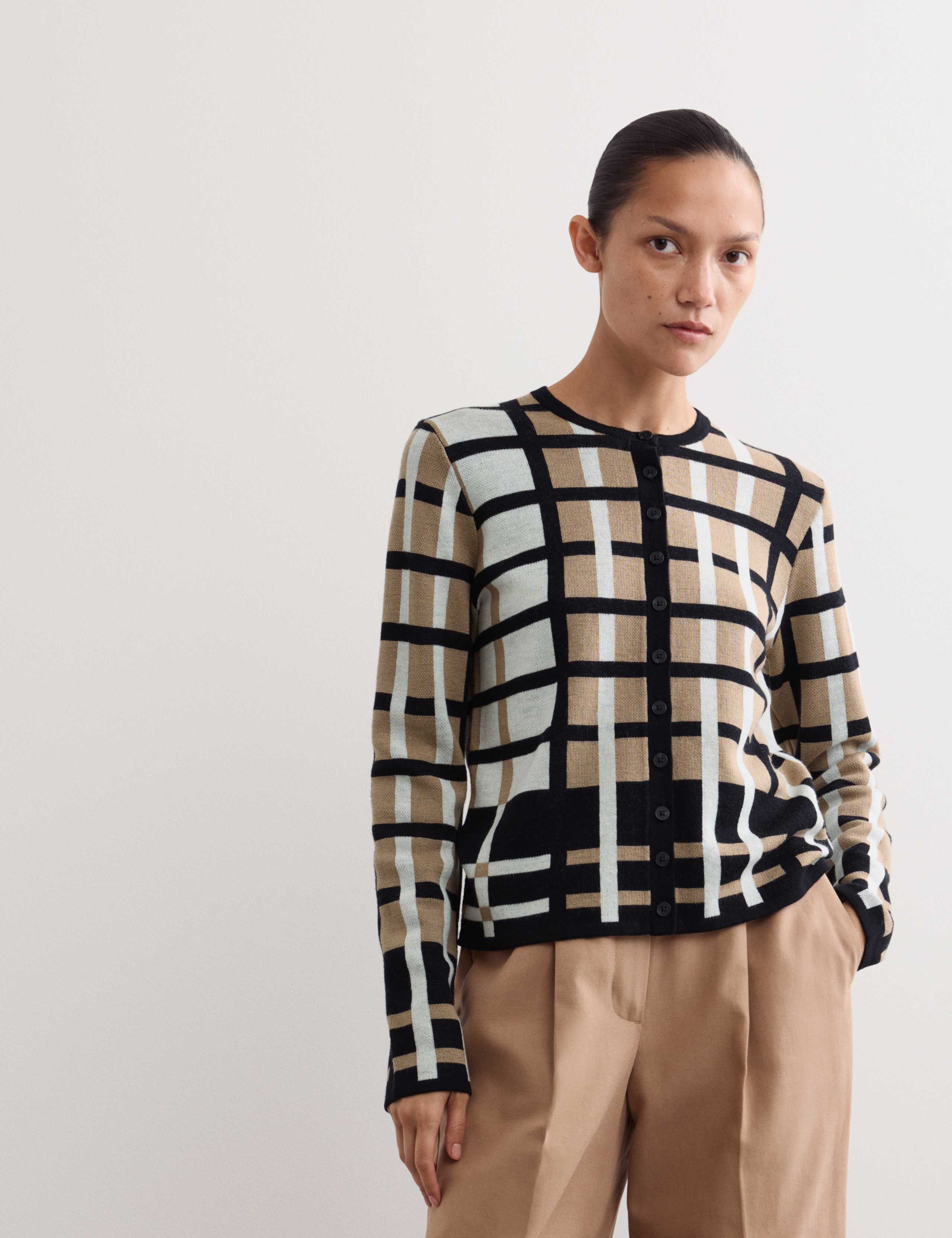 Merino Jacquard Check Co-ord Cardigan 3 of 7