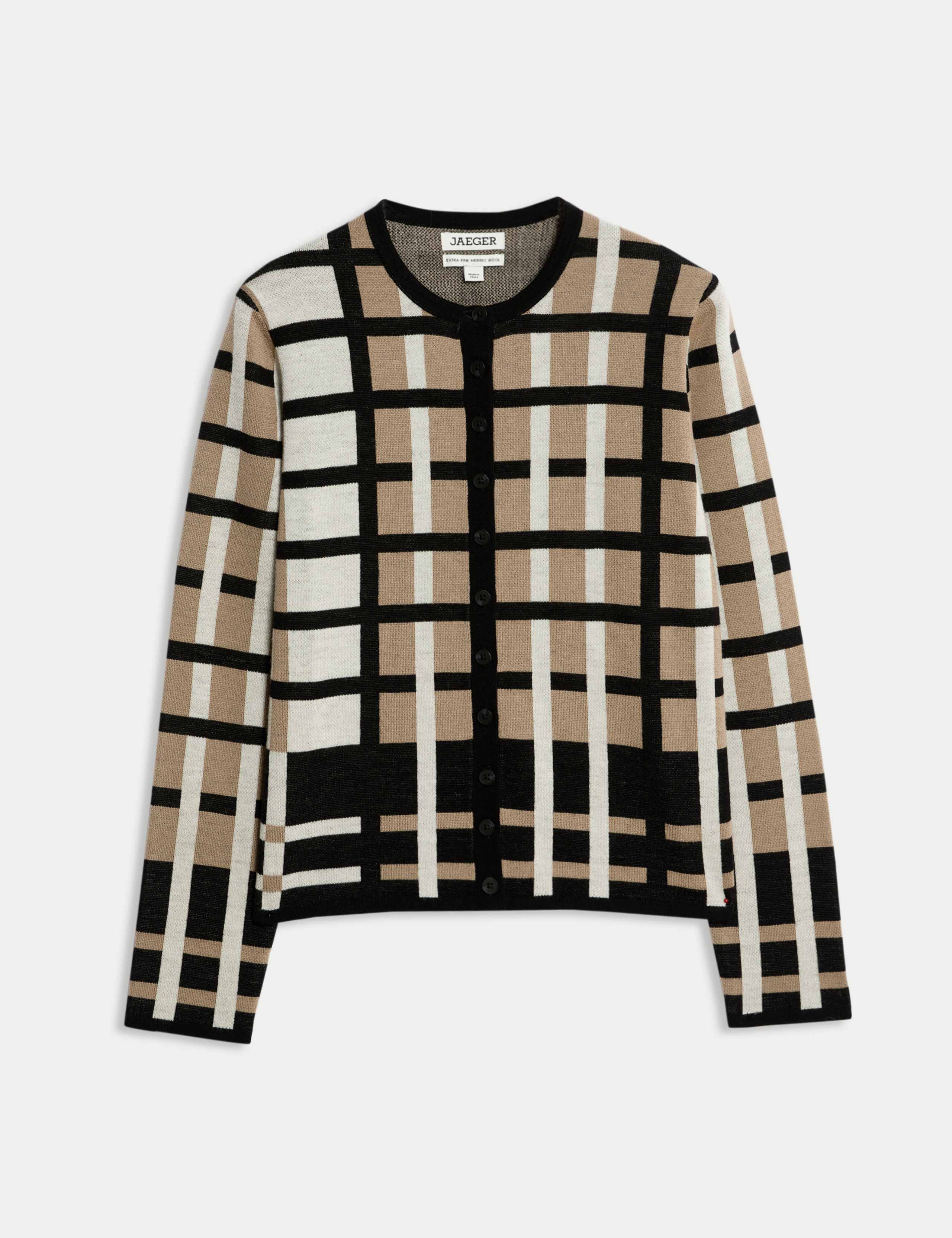 Merino Jacquard Check Co-ord Cardigan 2 of 7