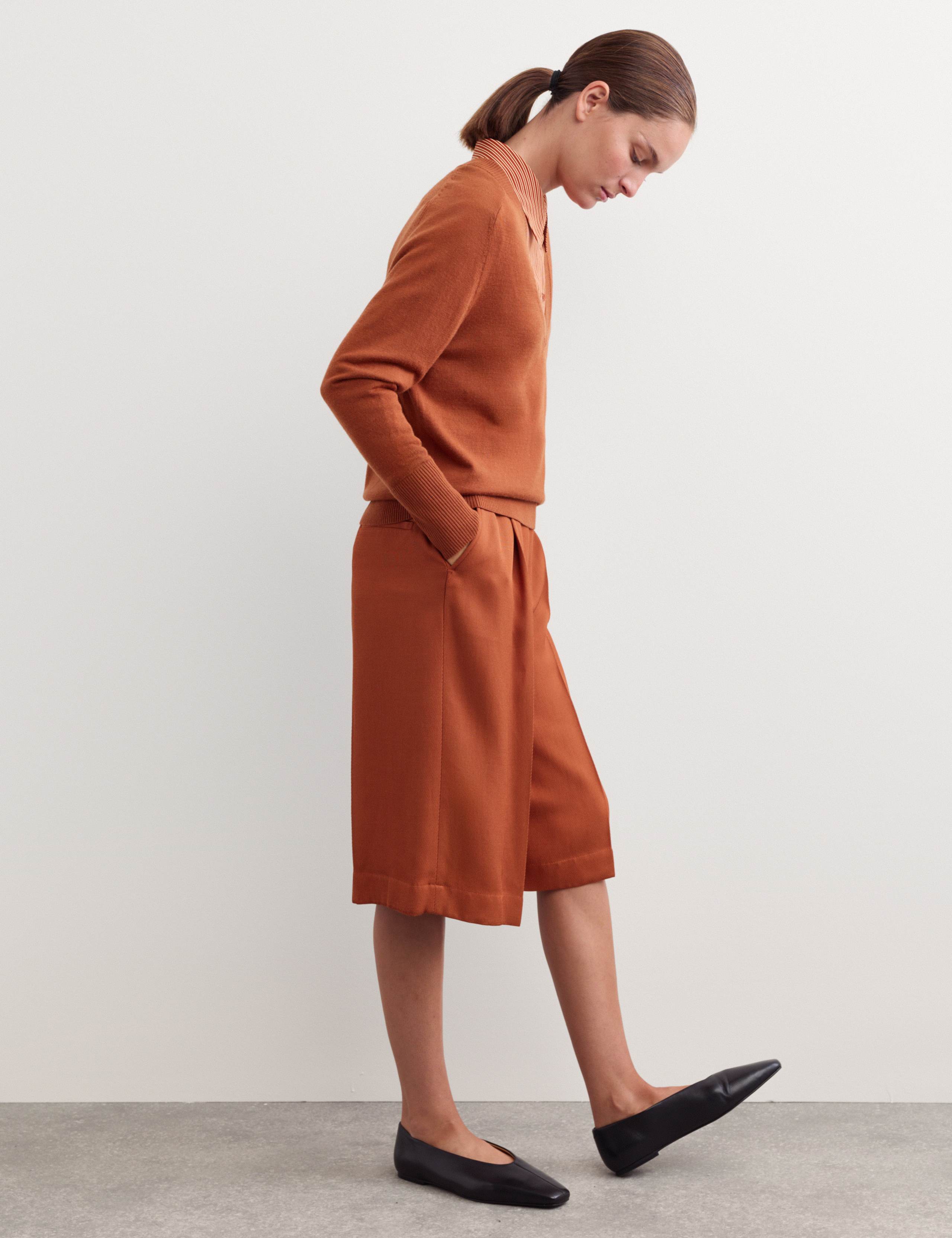 Merino Wool with Silk V-Neck Jumper 5 of 6