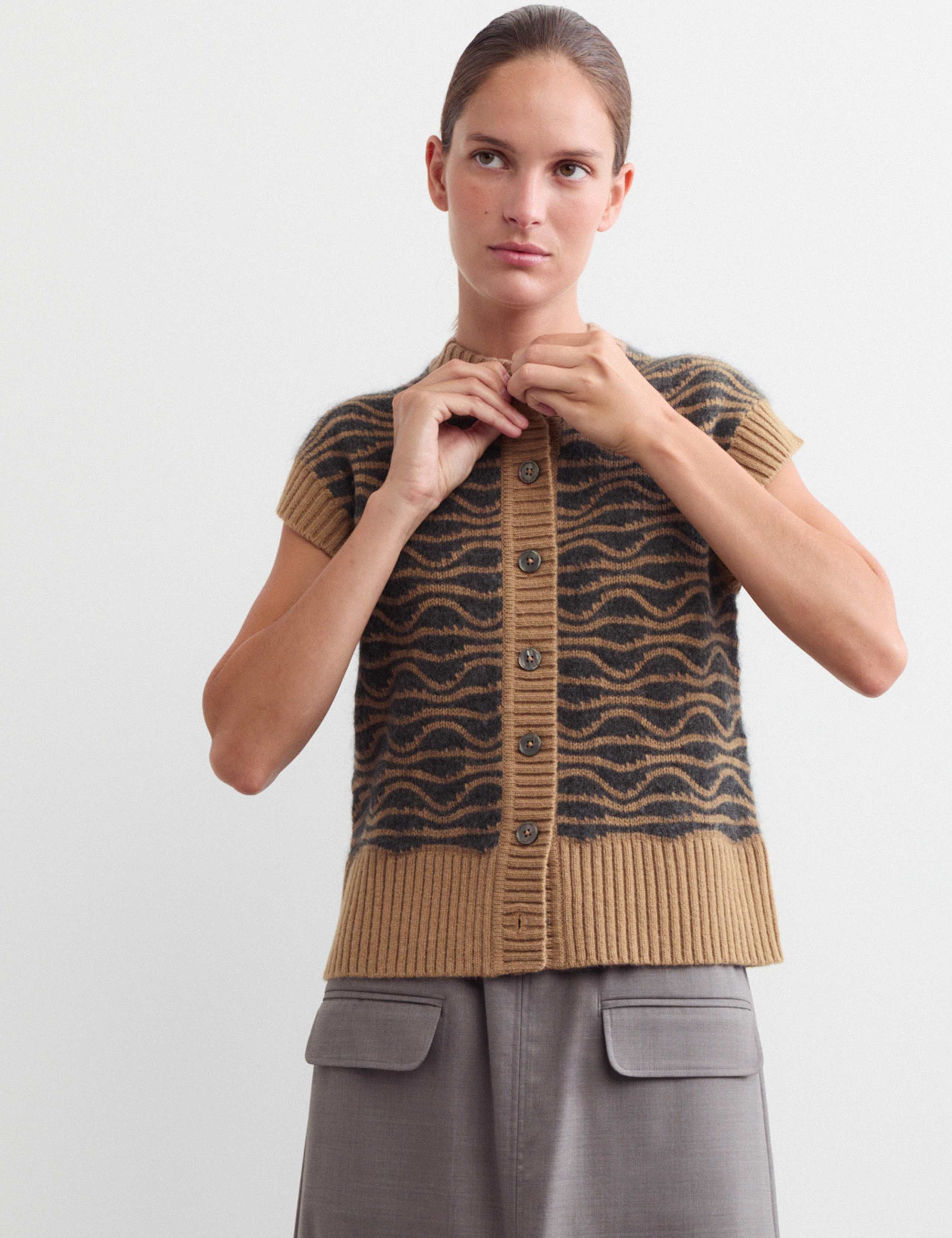 Wool Rich Knitted Vest with Alpaca 1 of 7