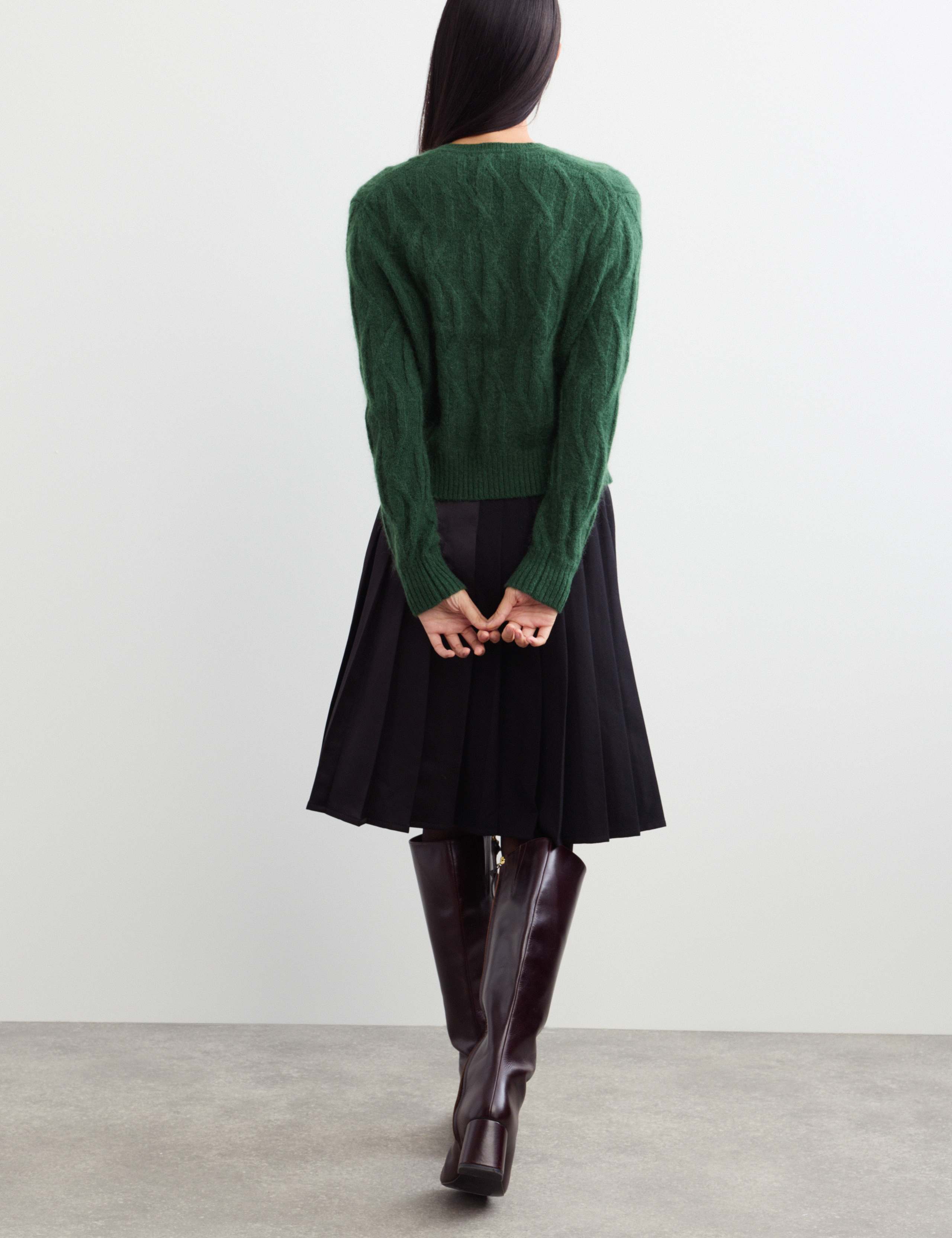 Mohair Cable Knit V Neck Keyhole Jumper 6 of 7
