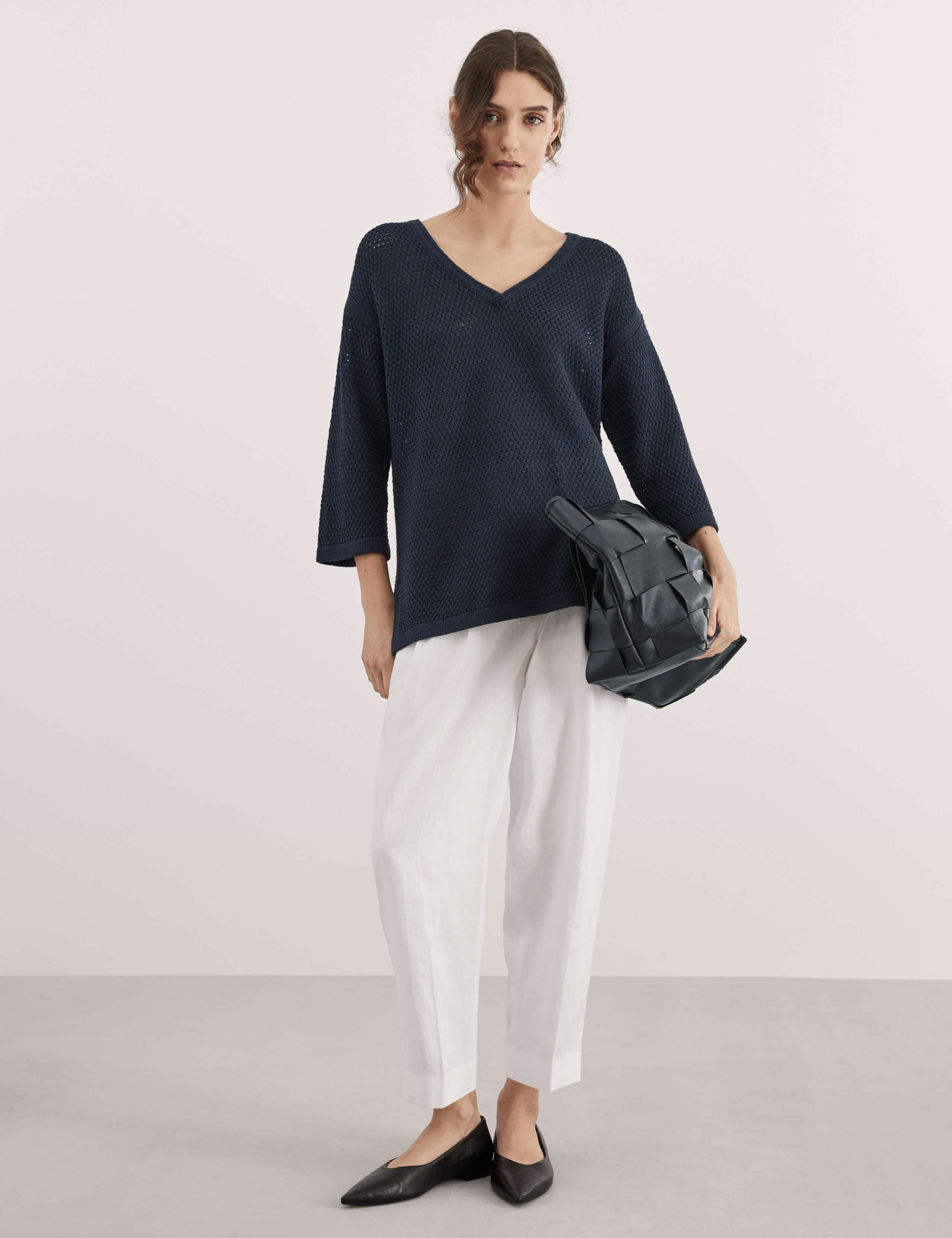 Cotton Rich V-Neck Relaxed Jumper 4 of 7