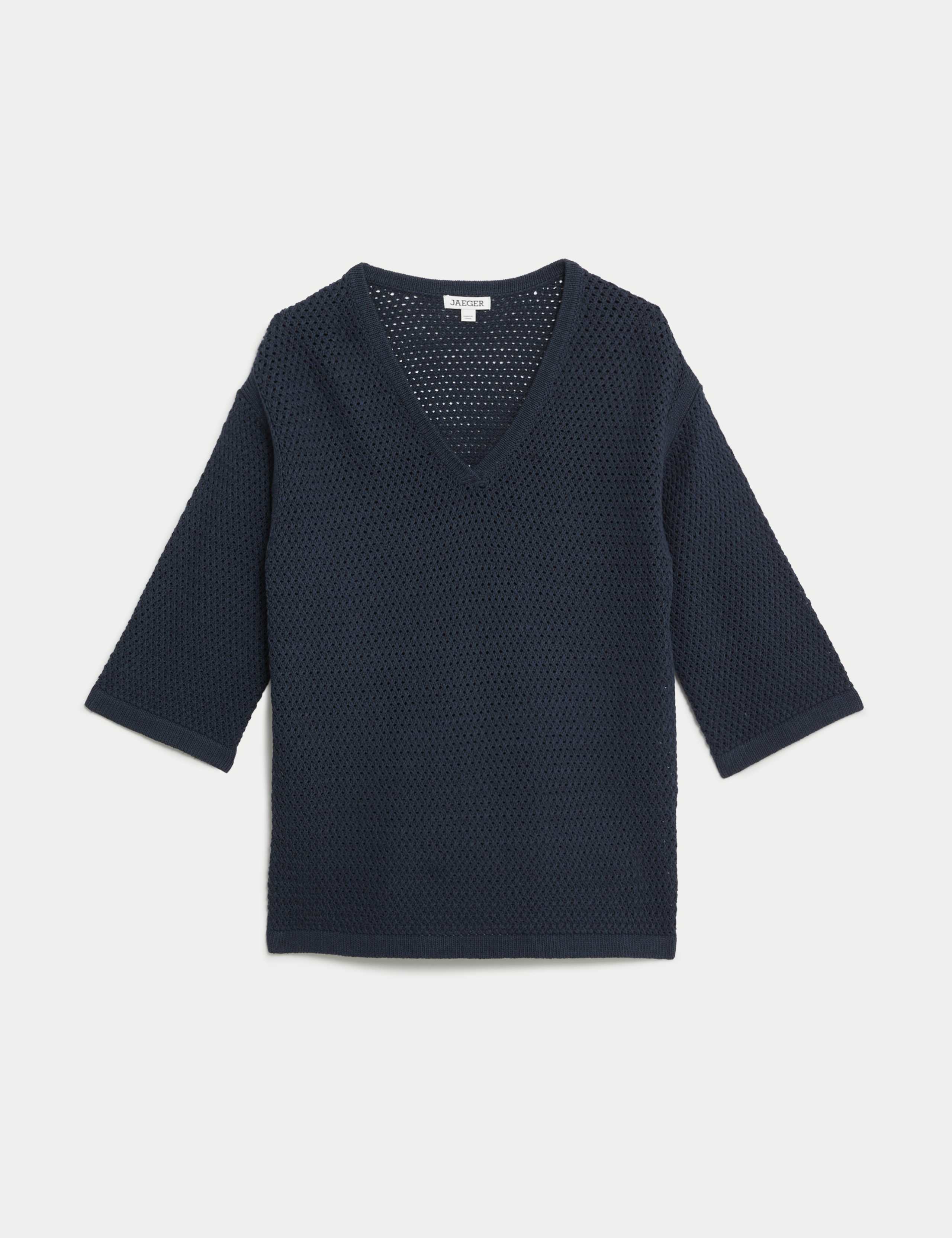 Cotton Rich V-Neck Relaxed Jumper 2 of 7