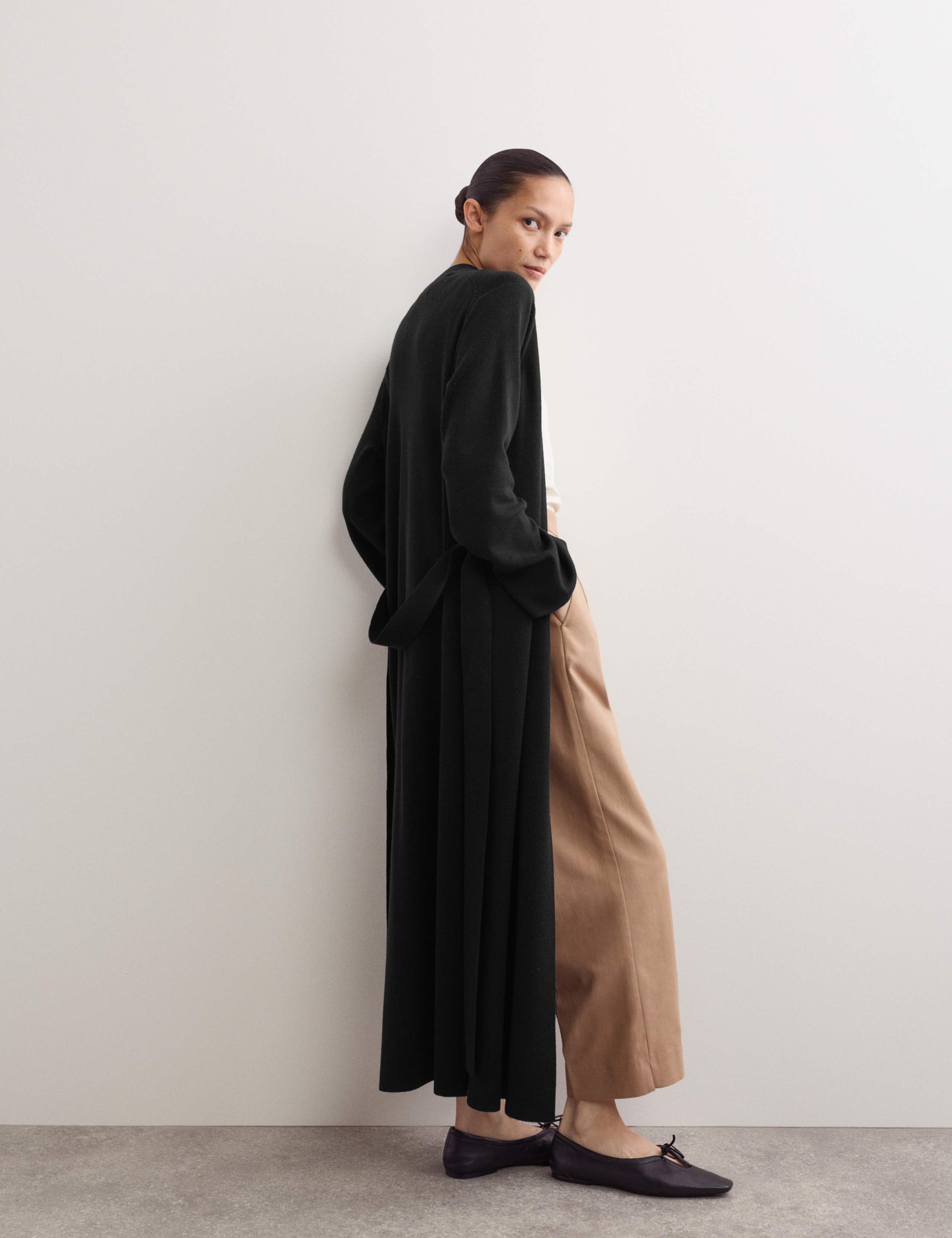 Pure Merino Wool Longline Wrap Cardigan 5 of 7