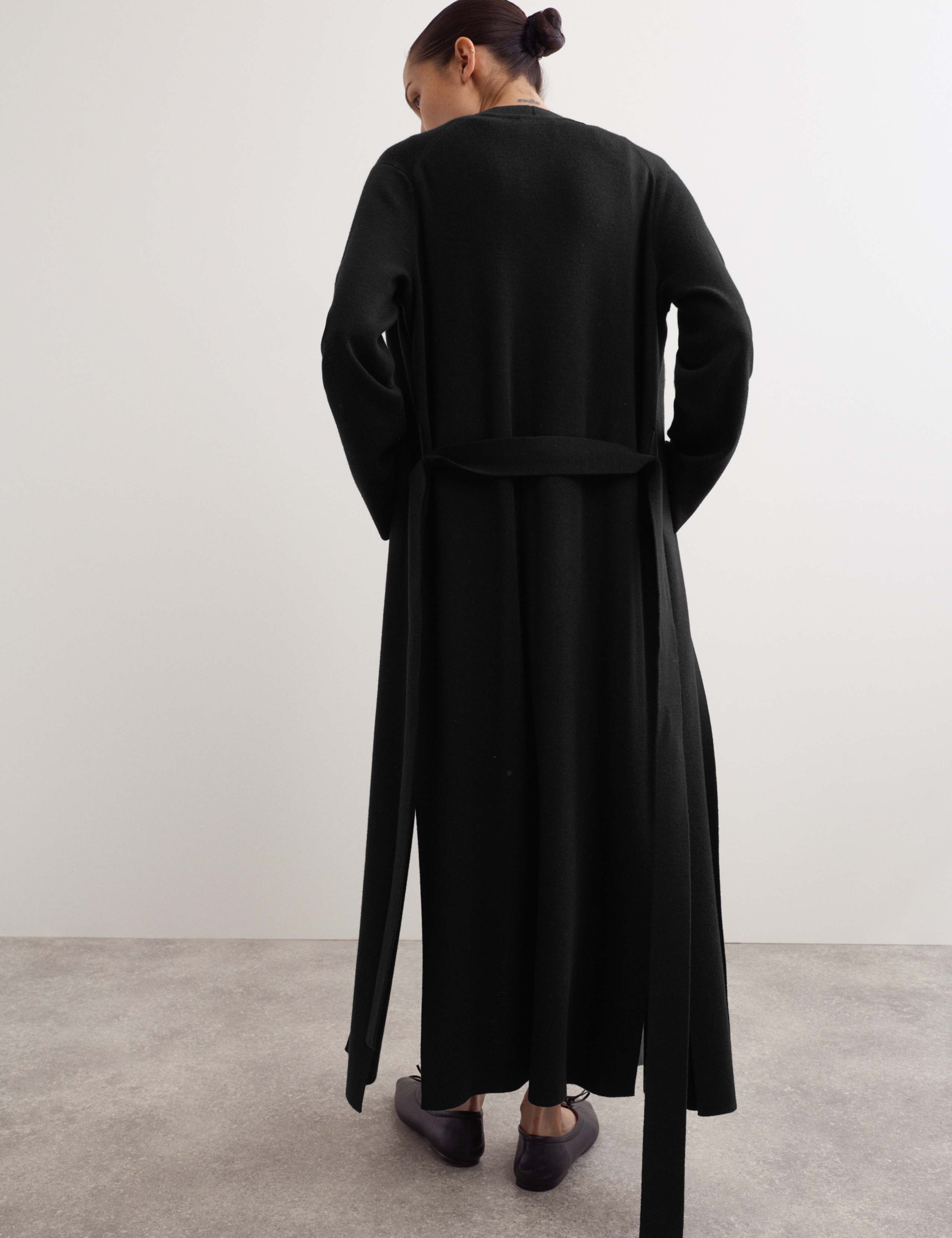 Pure Merino Wool Longline Wrap Cardigan 6 of 7