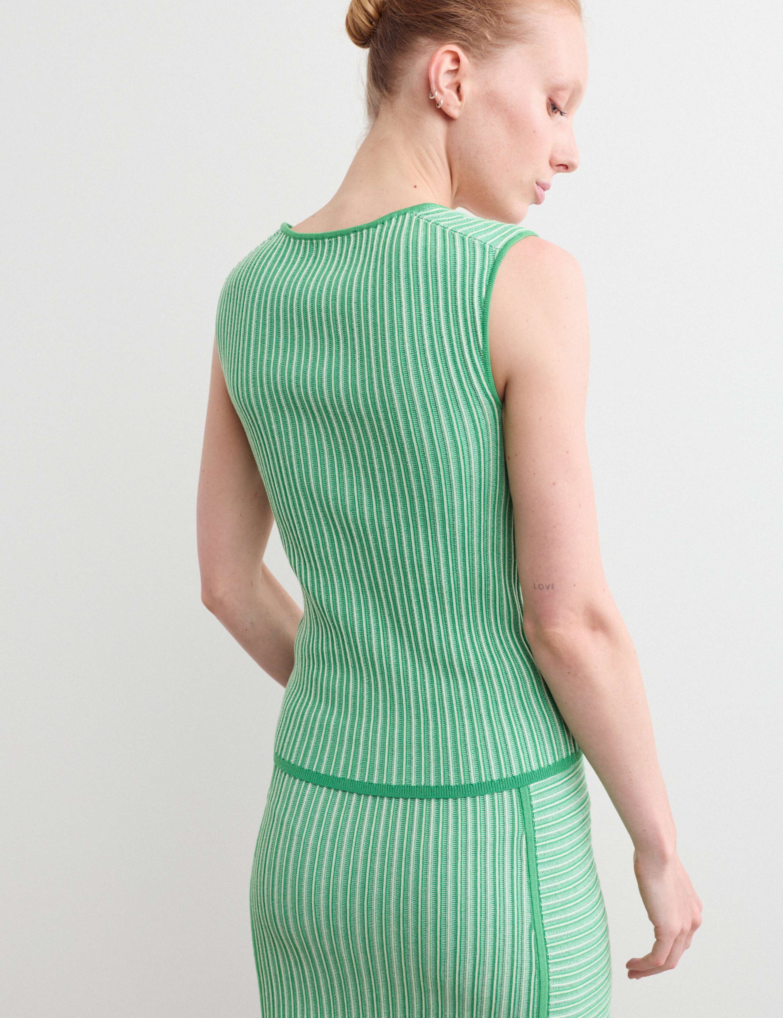 Striped Square Neck Knitted Vest 7 of 7