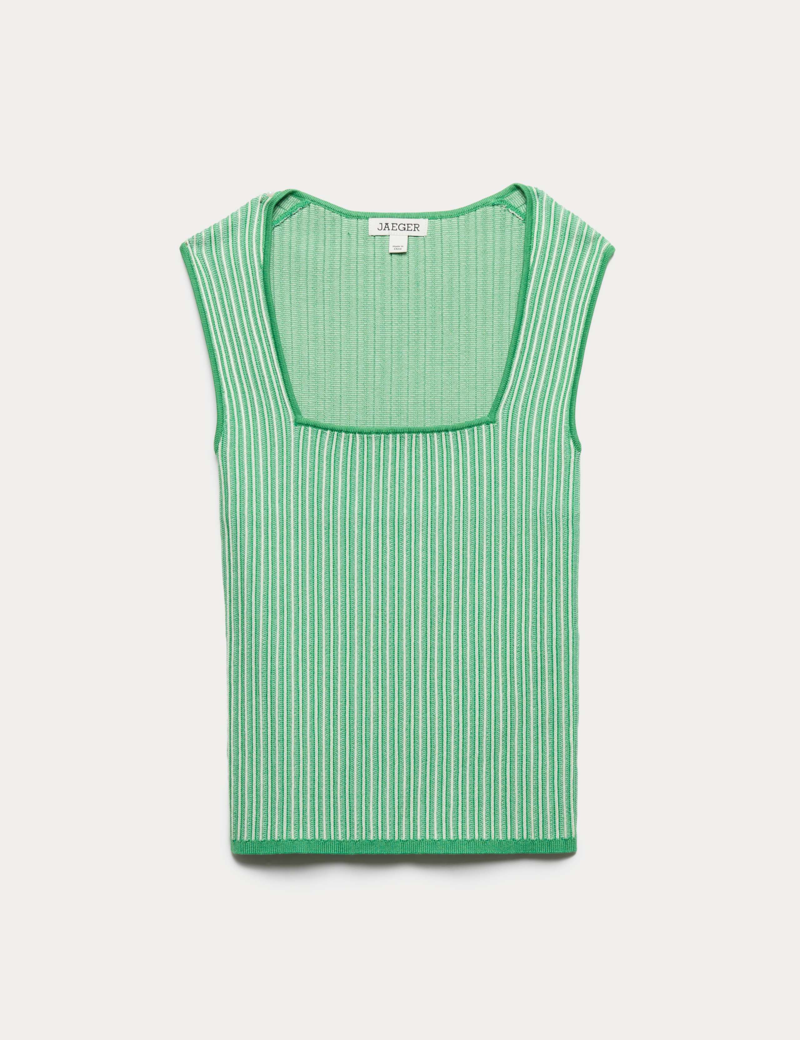 Striped Square Neck Knitted Vest 1 of 1