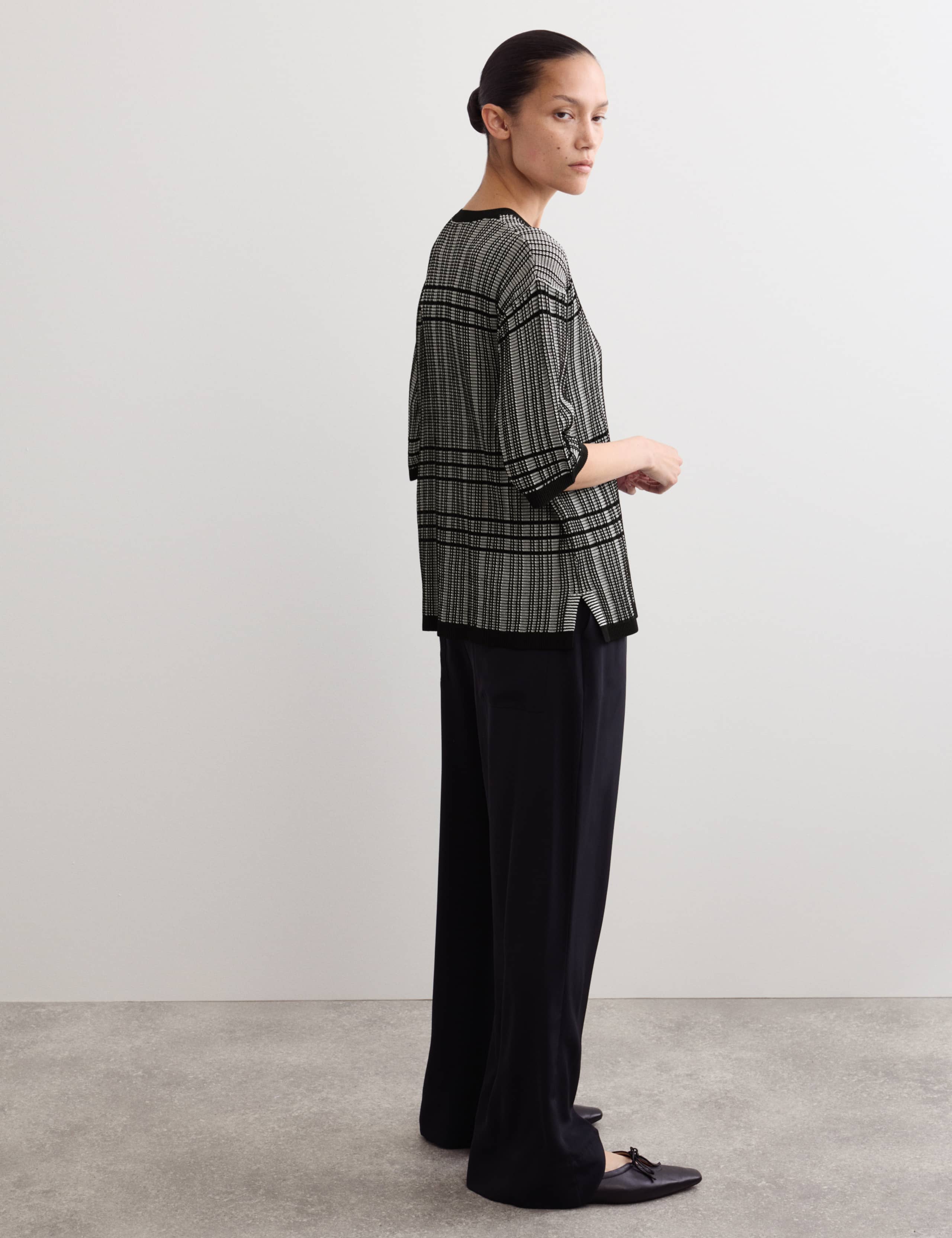 Viscose Grid Check Knitted Tee 5 of 7