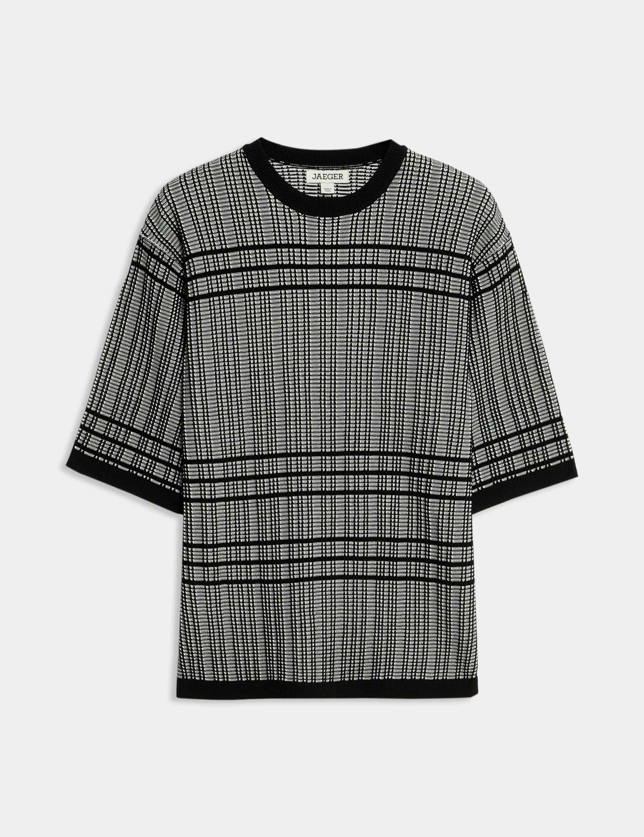 Viscose Grid Check Knitted Tee 2 of 7