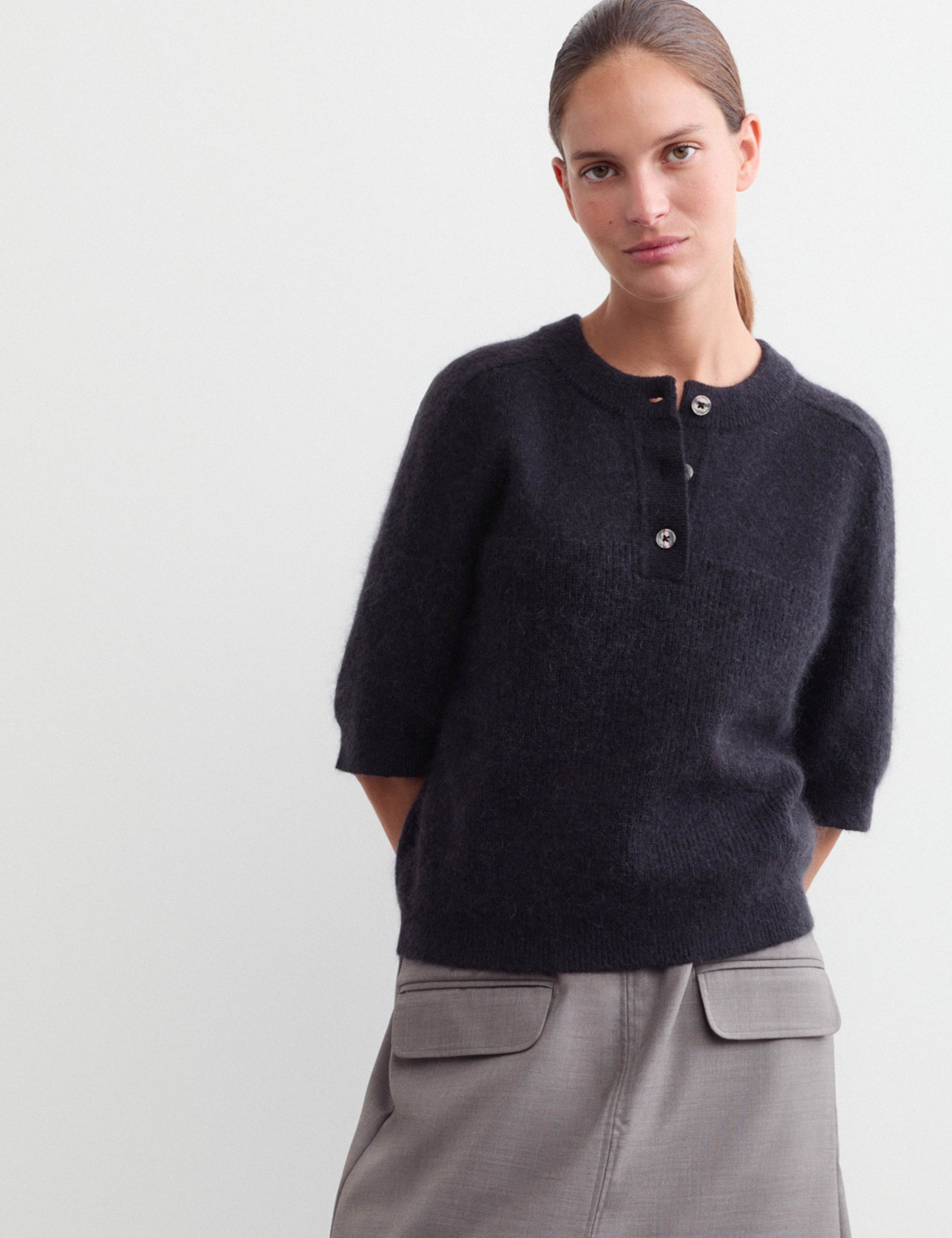 Wool Blend Ribbed Button Detail Jumper 3 of 6