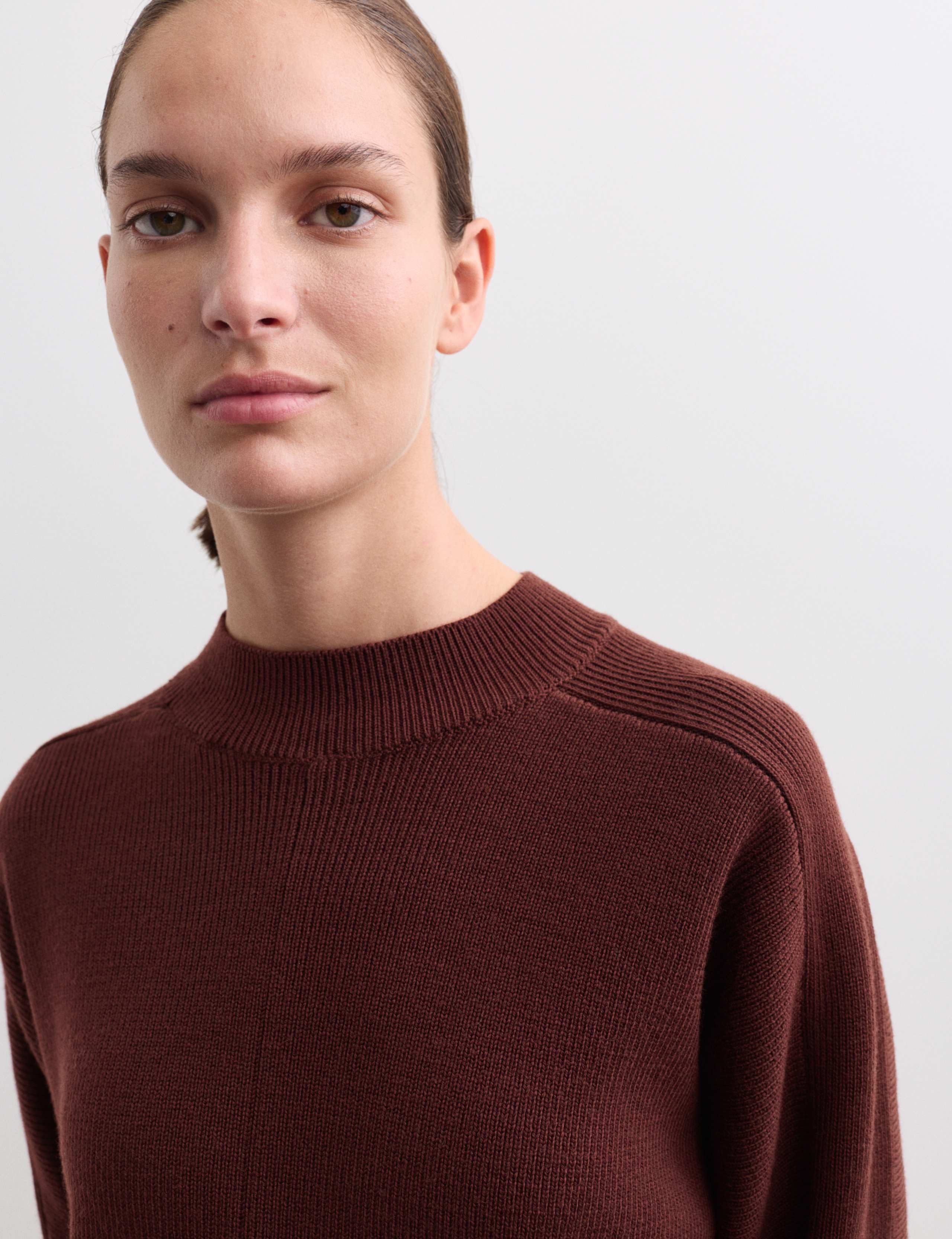 Pure Merino Wool Ribbed Funnel Neck Jumper 3 of 6