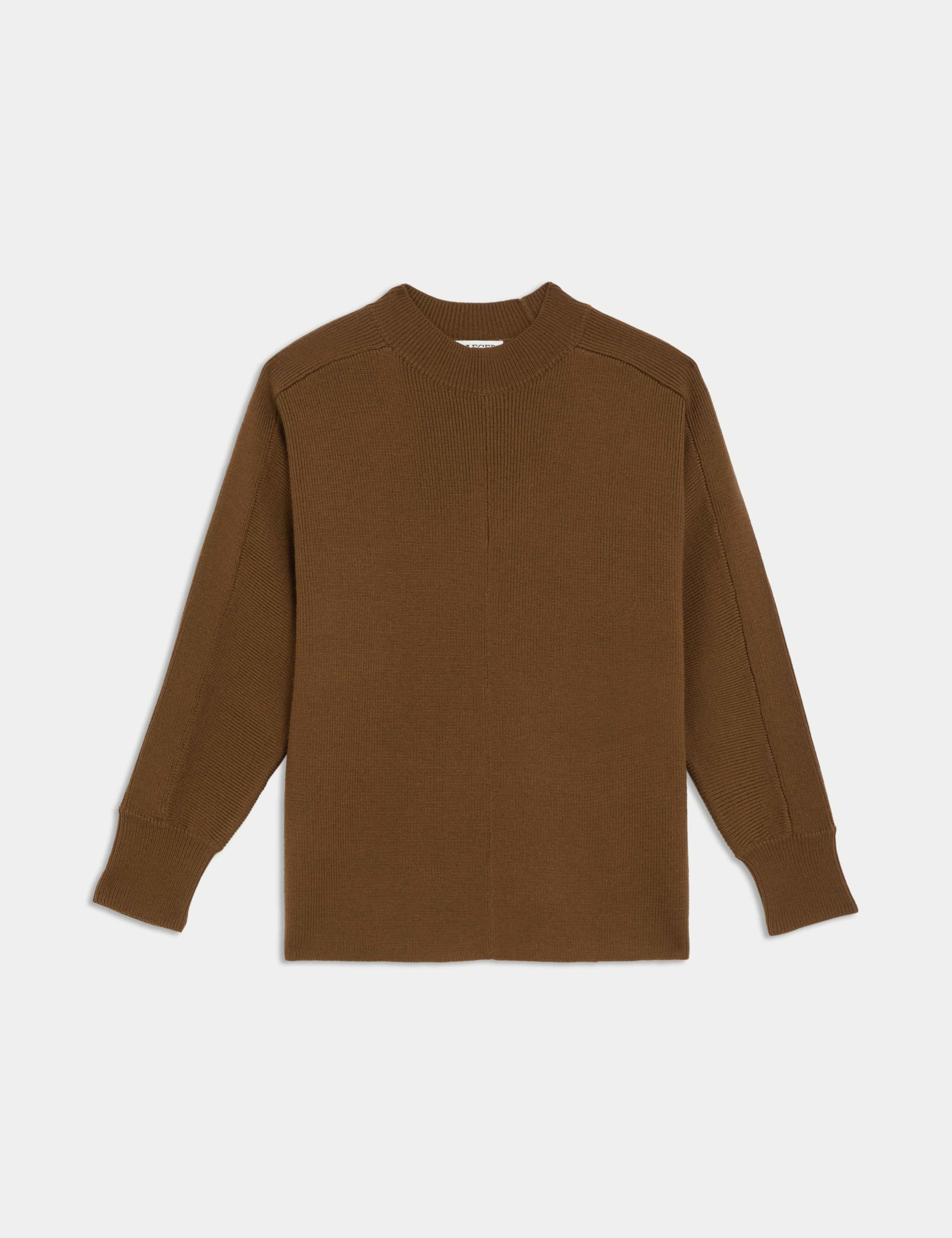 Pure Merino Wool Ribbed Funnel Neck Jumper 2 of 8