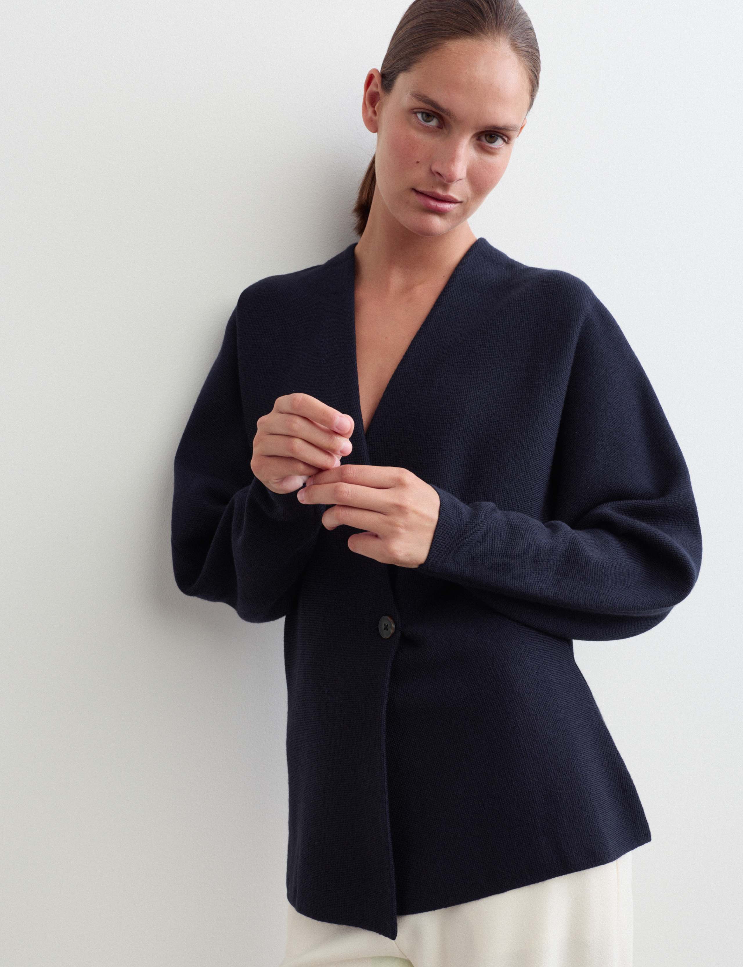 Pure Merino Wool Wrap Cardigan 1 of 7