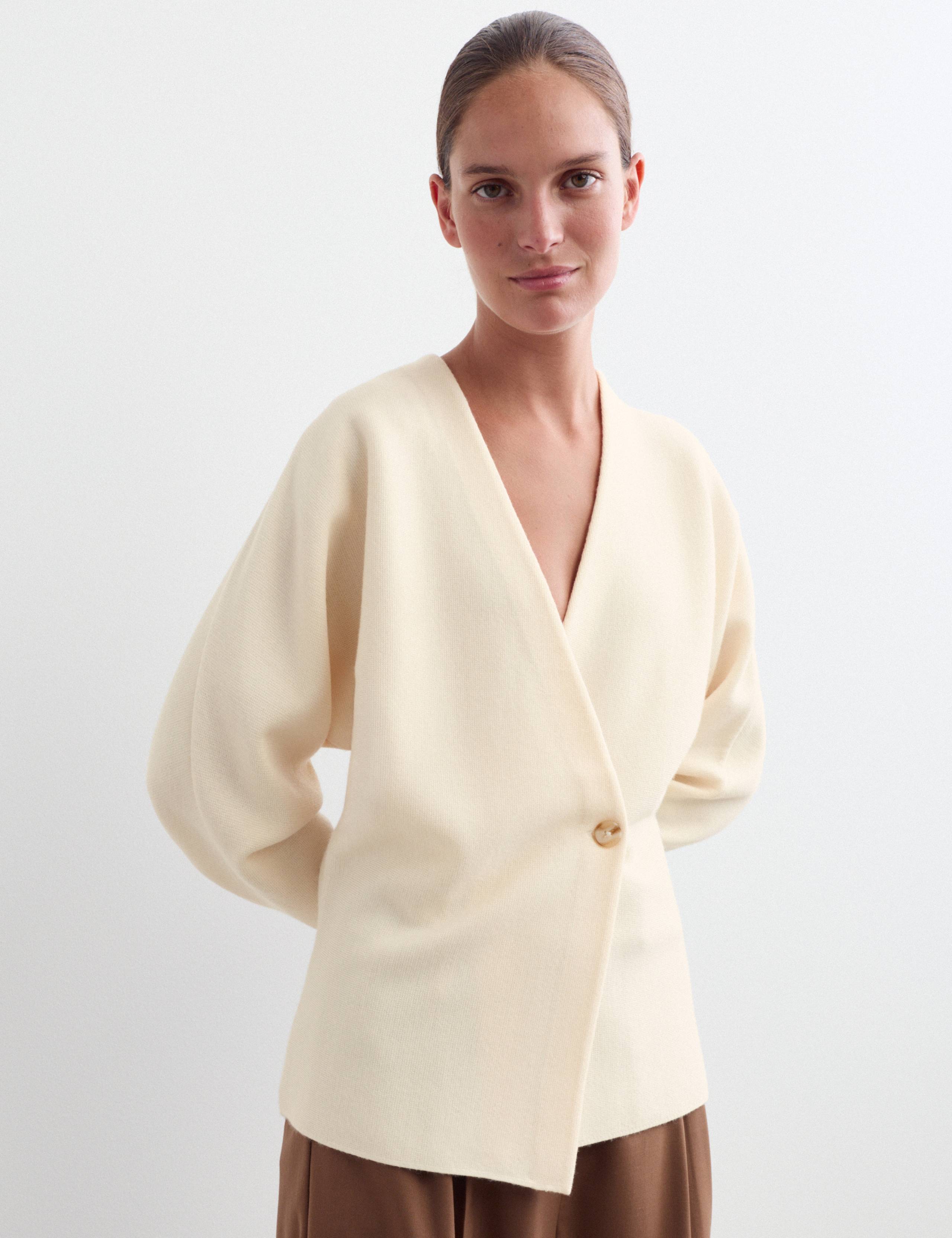 Pure Merino Wool Wrap Cardigan 1 of 8