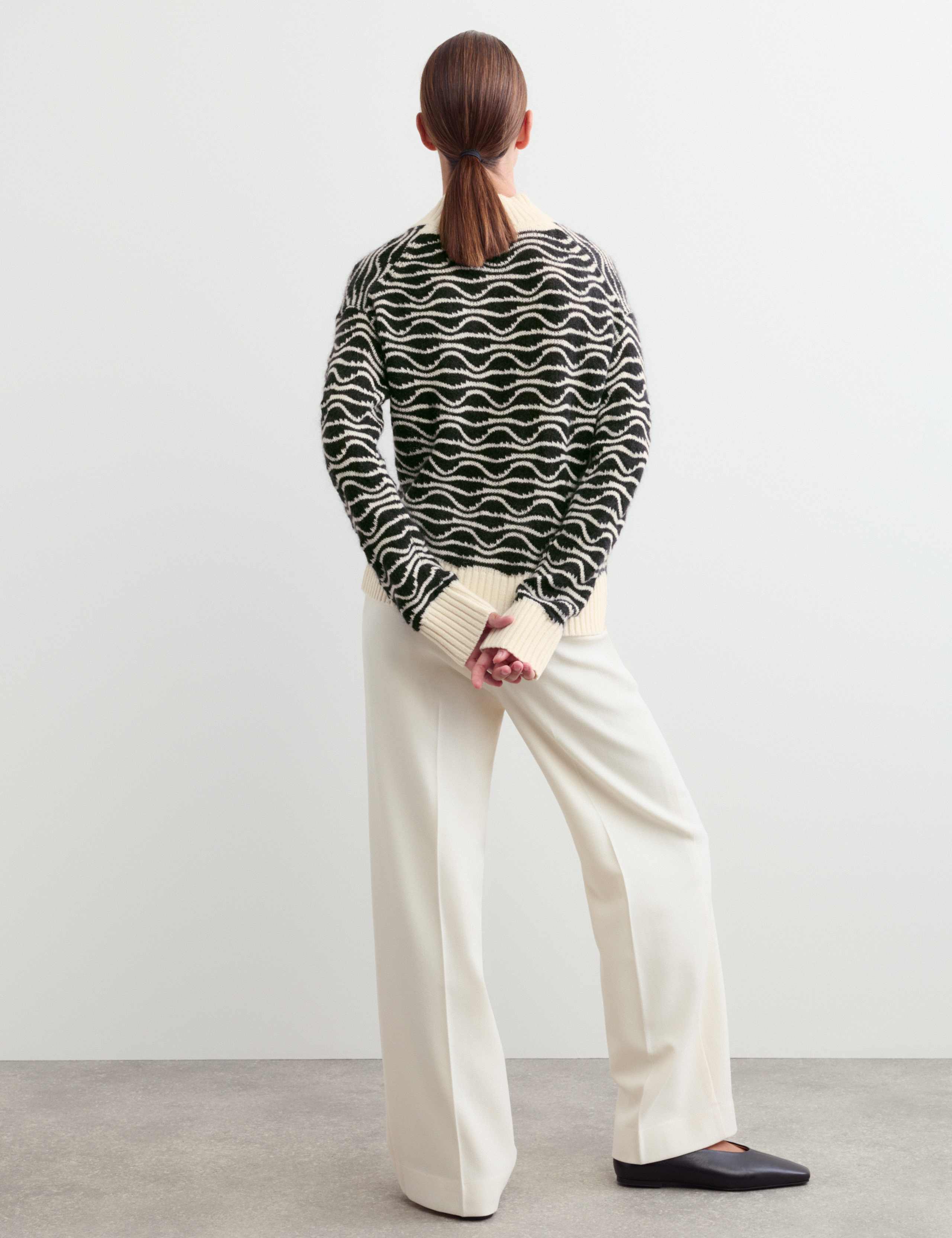 Wool Rich Textured V-Neck Jumper 4 of 5