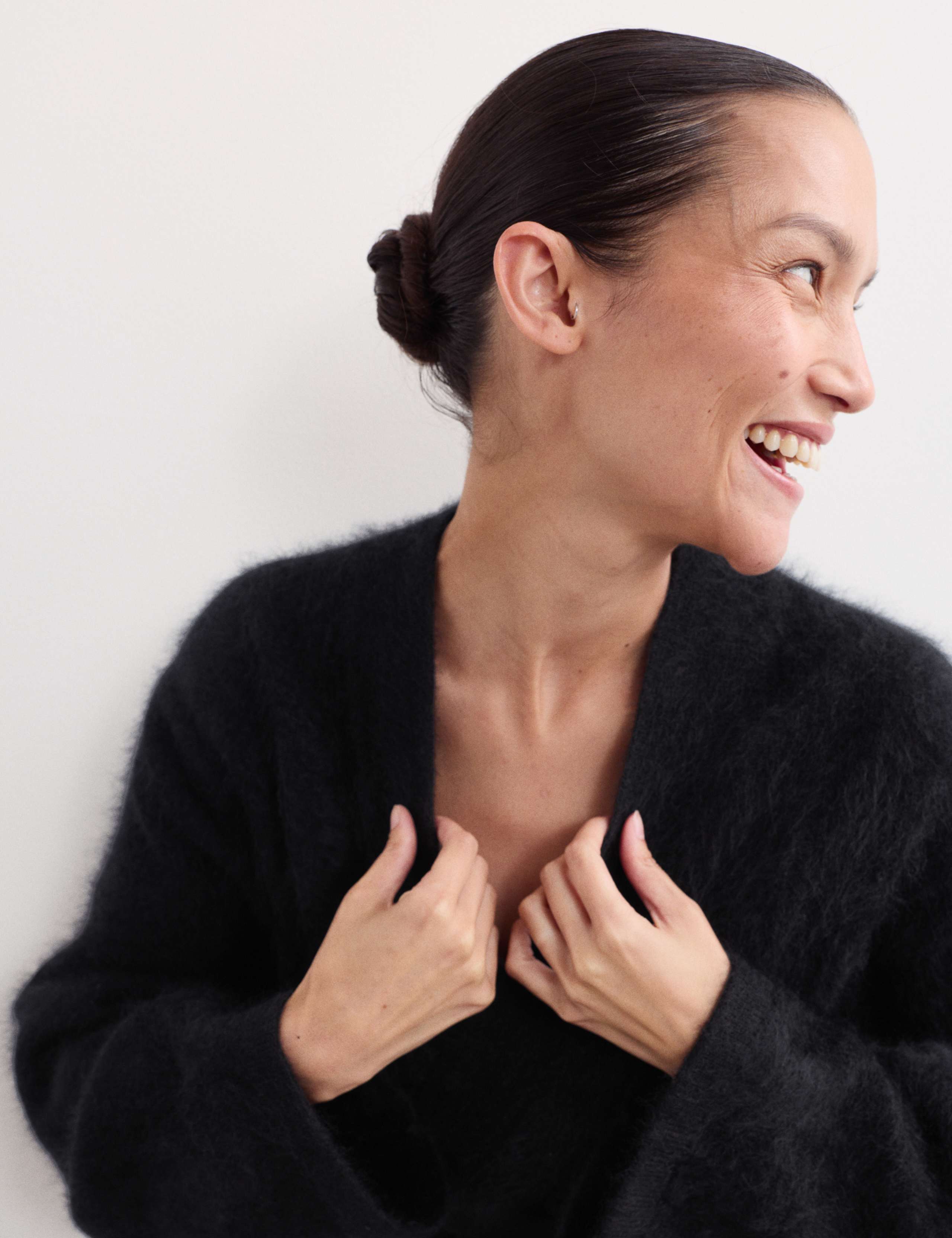 Brushed Cashmere Belted Wrap Cardigan 4 of 7