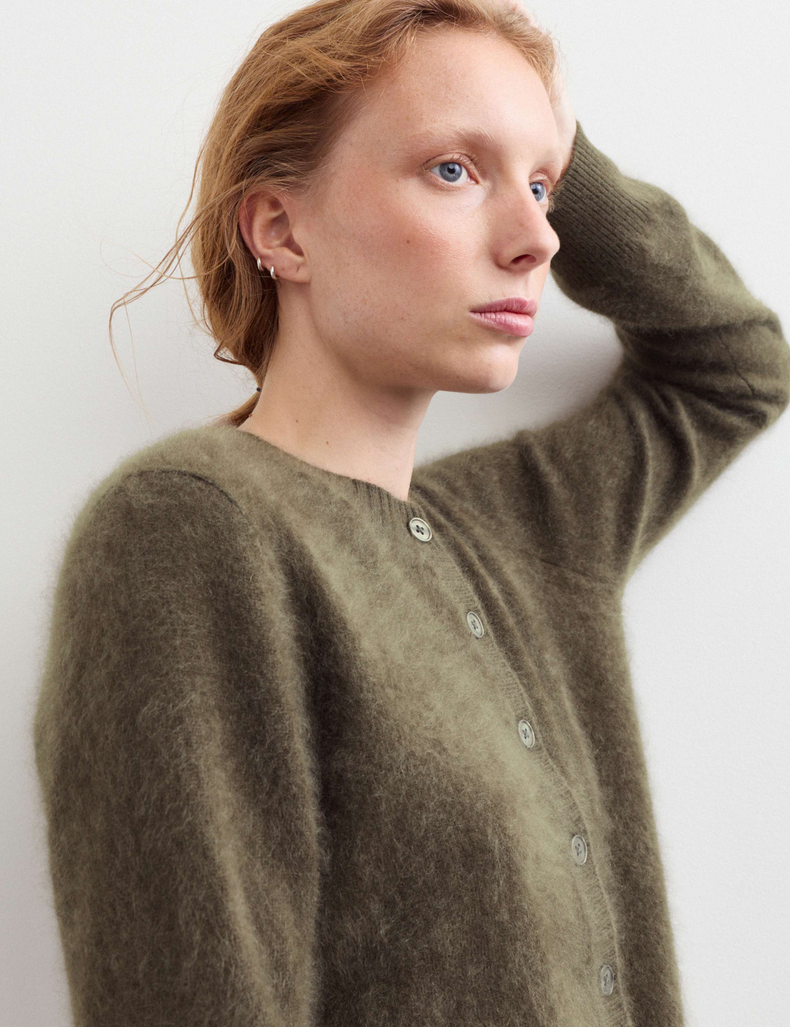 Pure Brushed Cashmere Button Front Cardigan 3 of 7