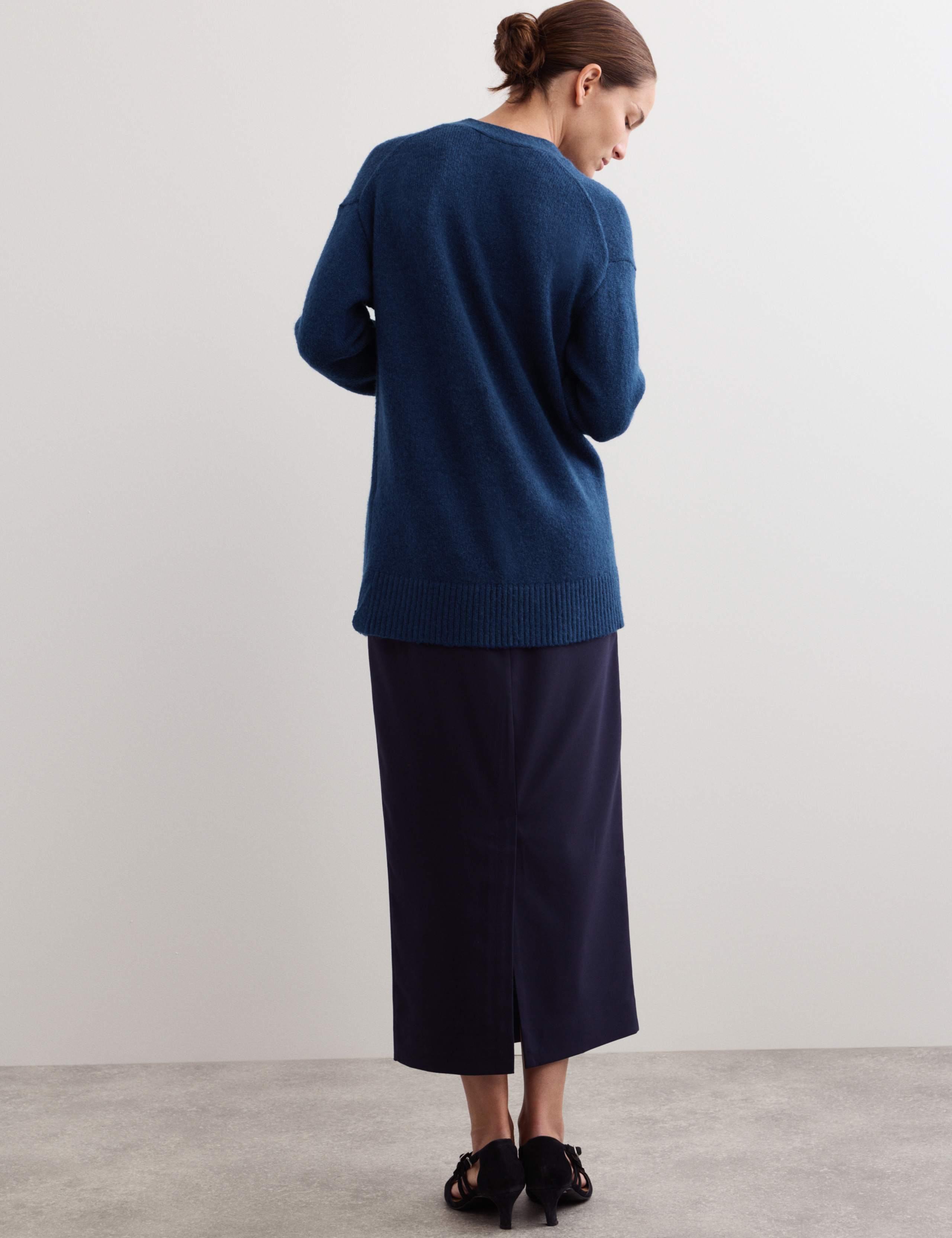 Mohair Blend V-Neck Relaxed Cardigan 7 of 8
