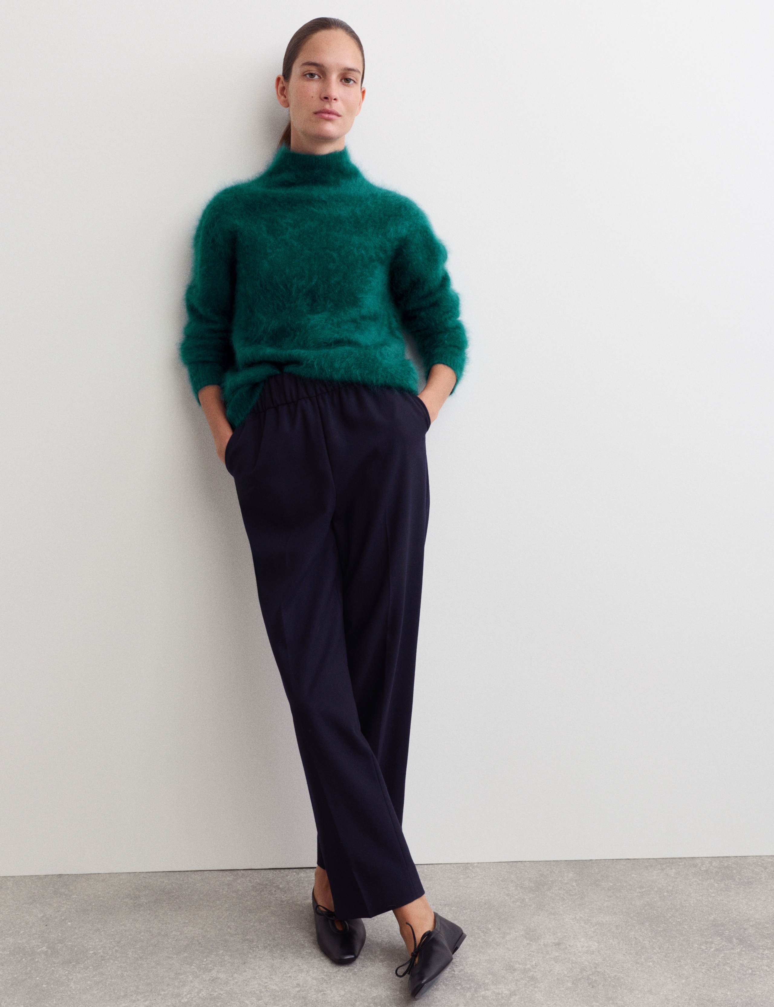 Pure Brushed Cashmere Funnel Neck Jumper 4 of 6