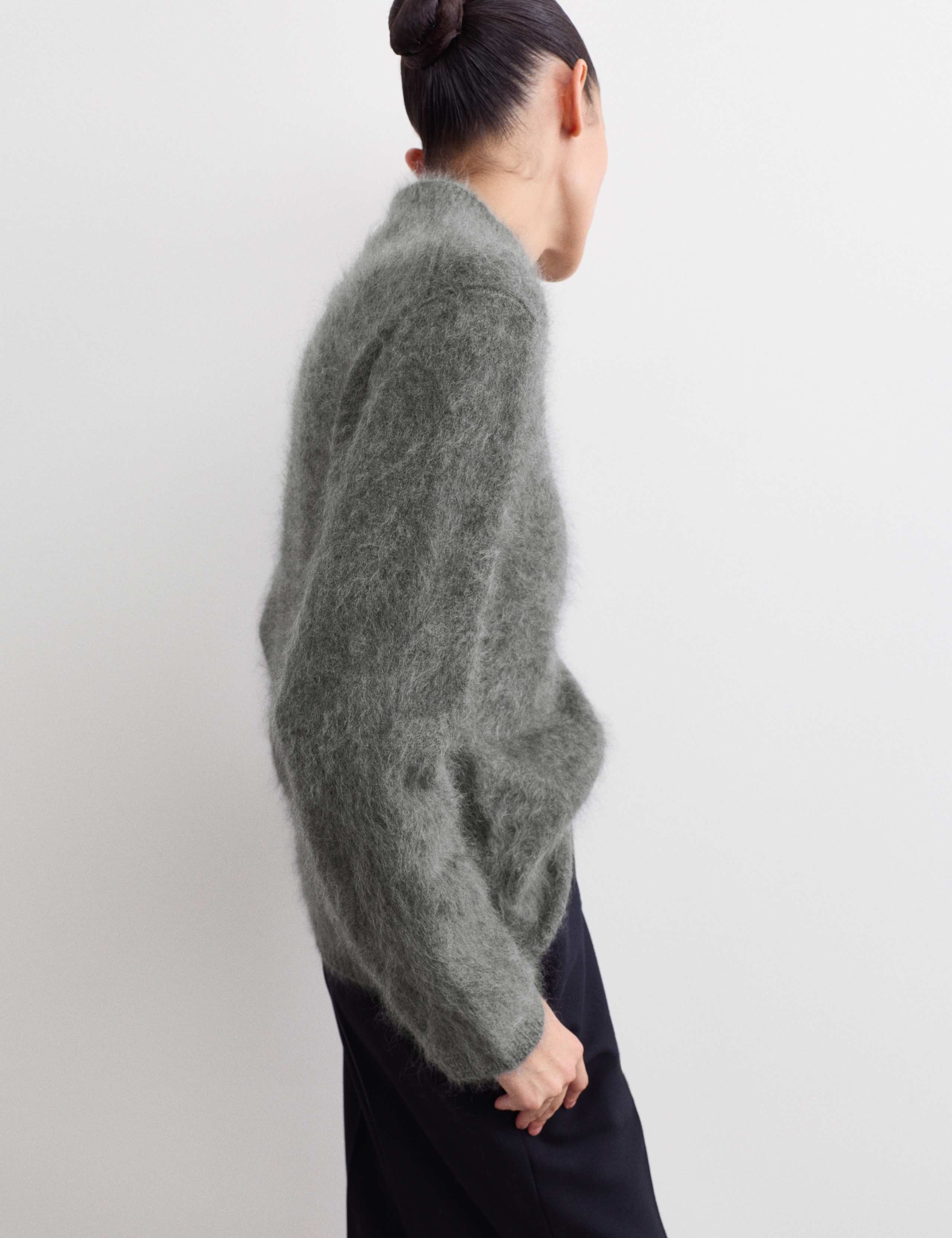 Pure Brushed Cashmere Funnel Neck Jumper 1 of 7
