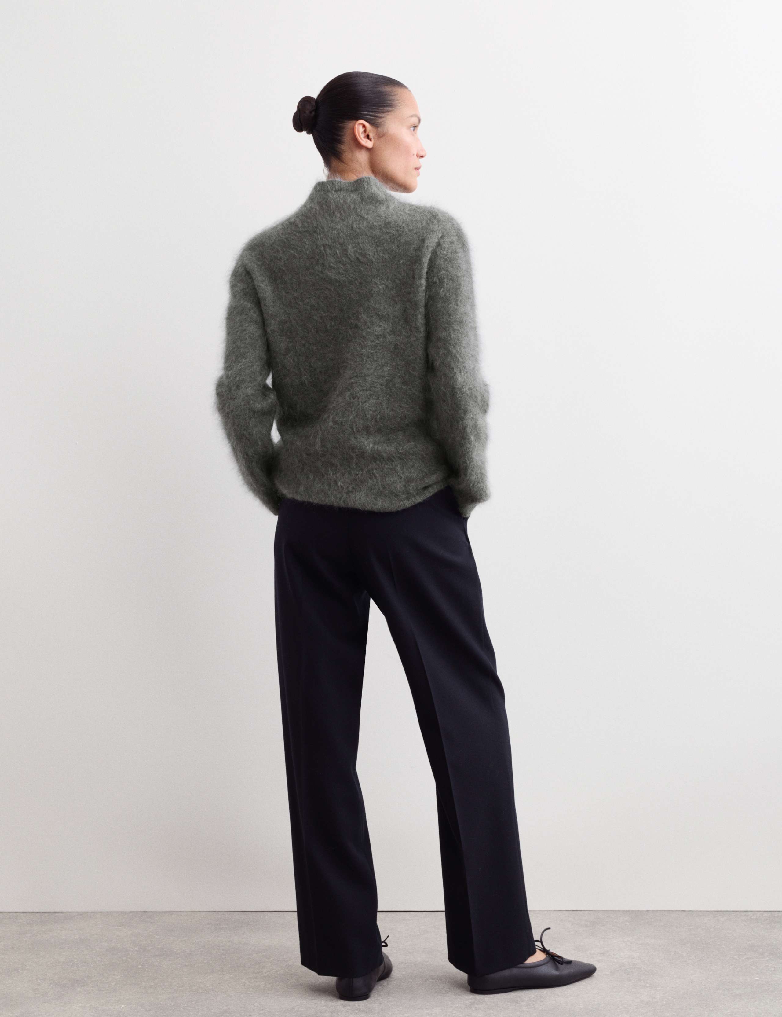 Pure Brushed Cashmere Funnel Neck Jumper 7 of 7