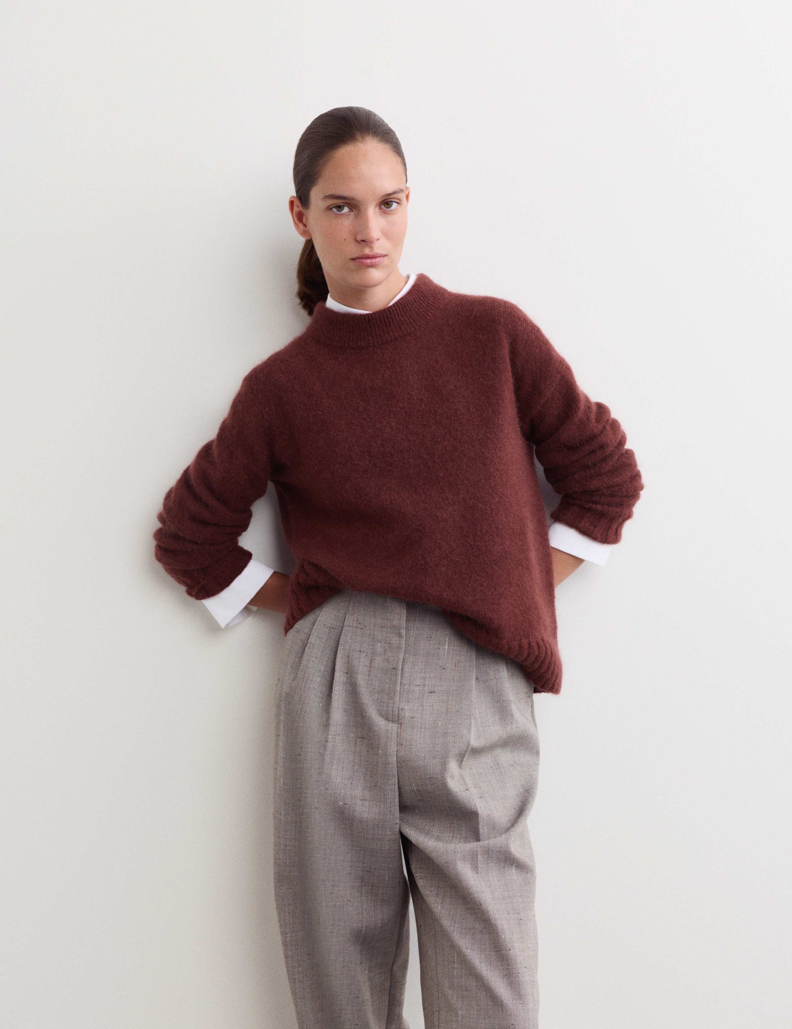 Mohair Wool Blend Funnel Neck Jumper 3 of 5