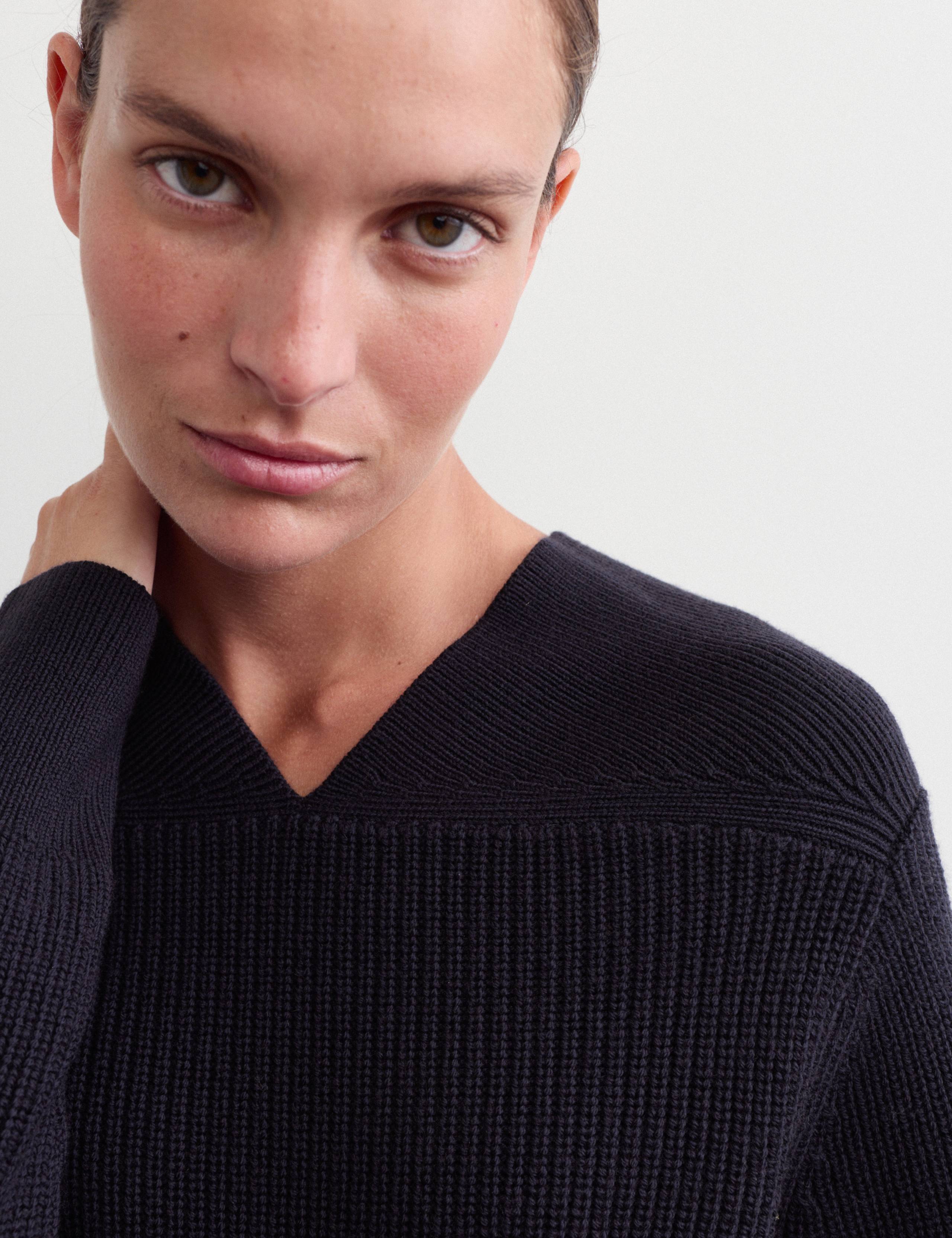 Pure Merino Wool Textured Notch Neck Jumper 4 of 7