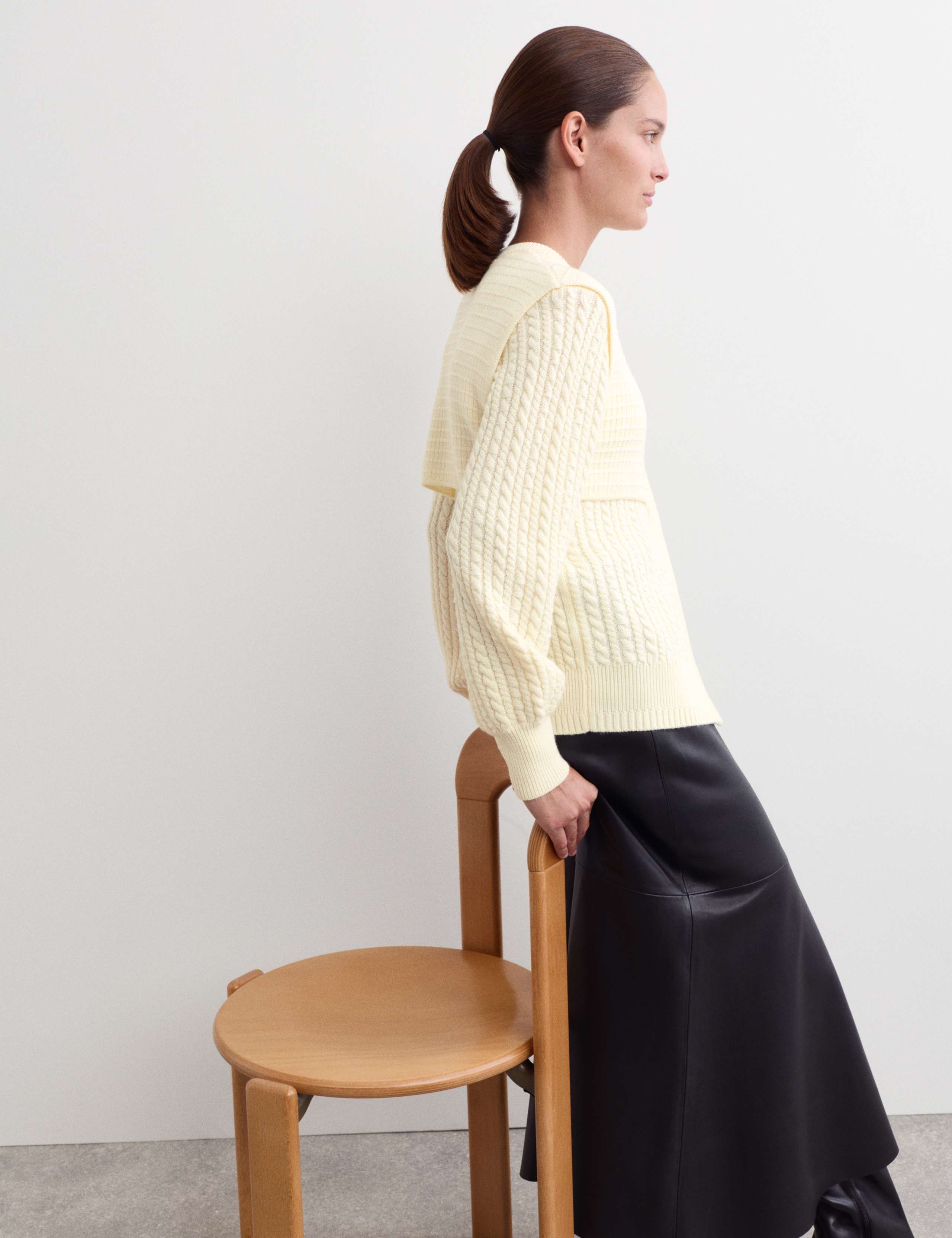 Pure Merino Wool Cable Knit Cardigan 6 of 7