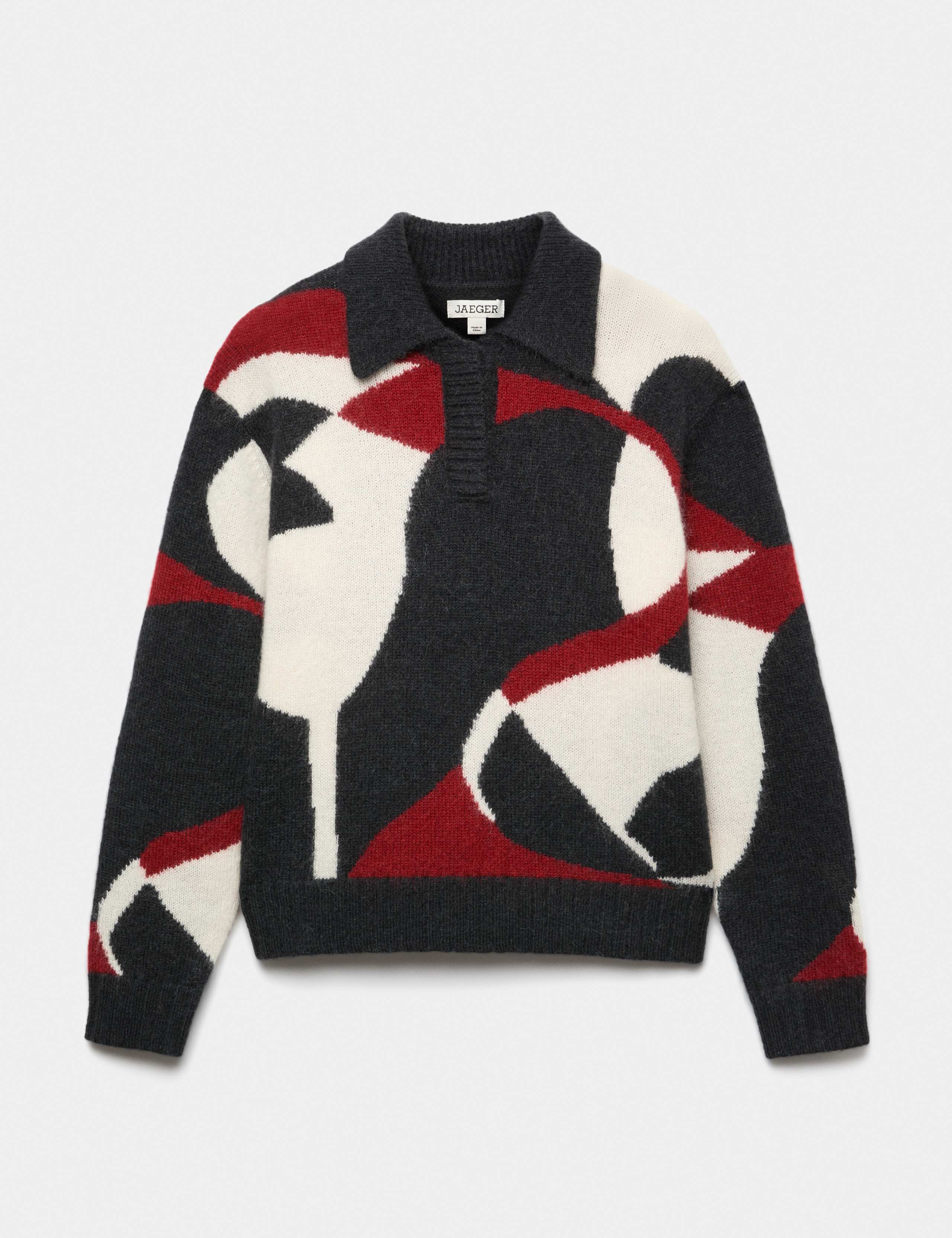 Mohair and Wool Blend Jacquard Polo Jumper 2 of 6