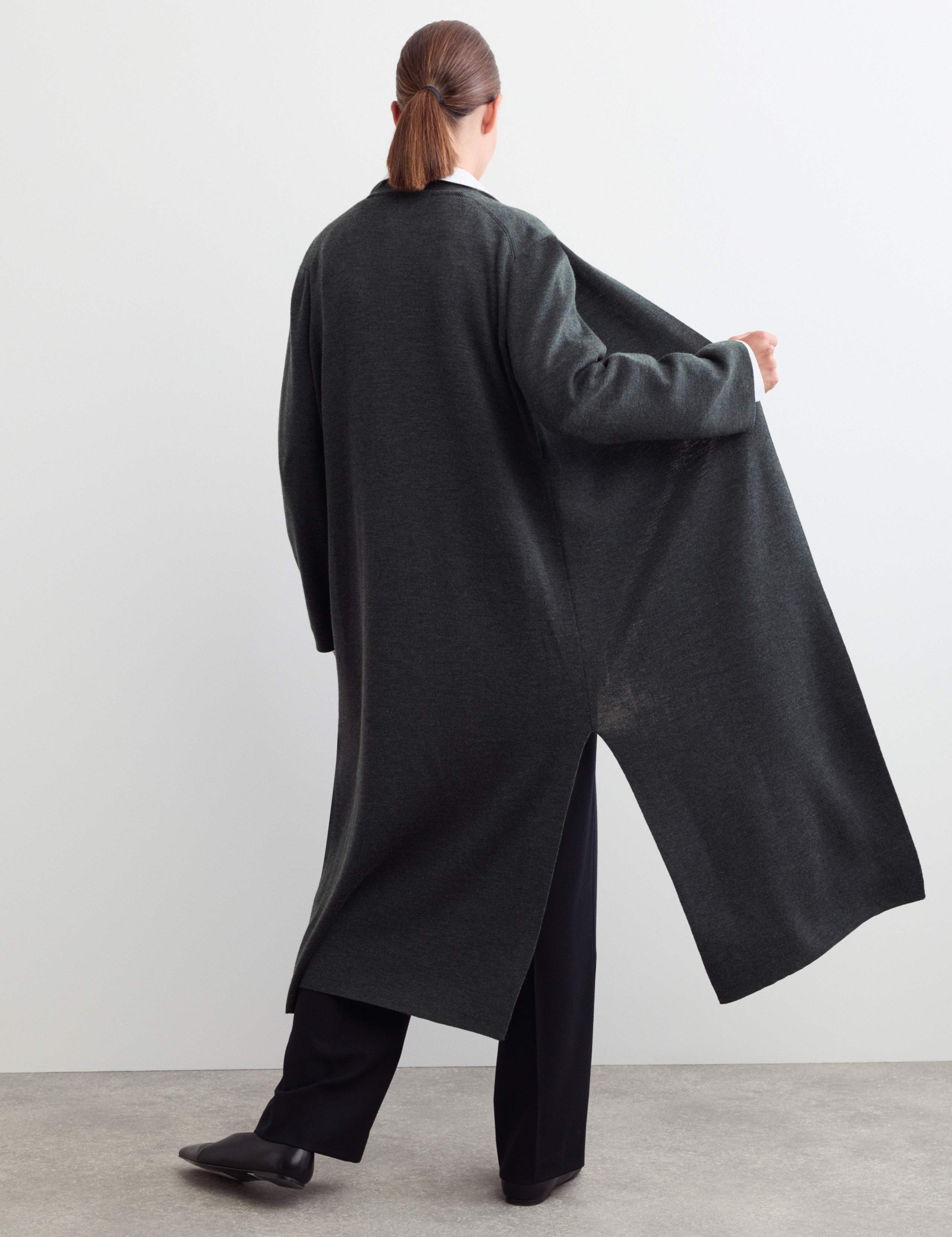 Pure Merino Wool V-Neck Longline Cardigan 6 of 7