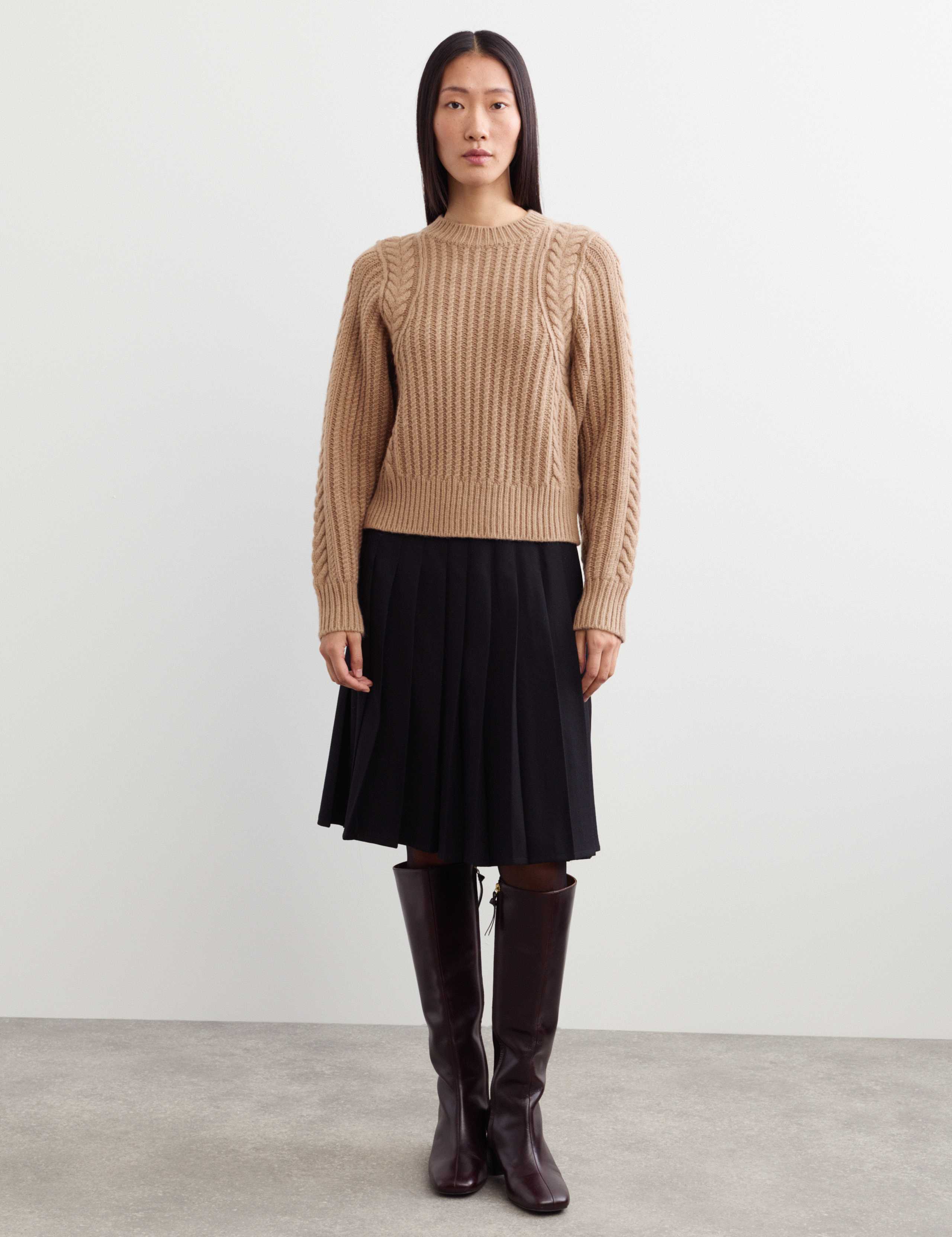 Wool Rich Chunky Textured Crew Neck Jumper 5 of 8