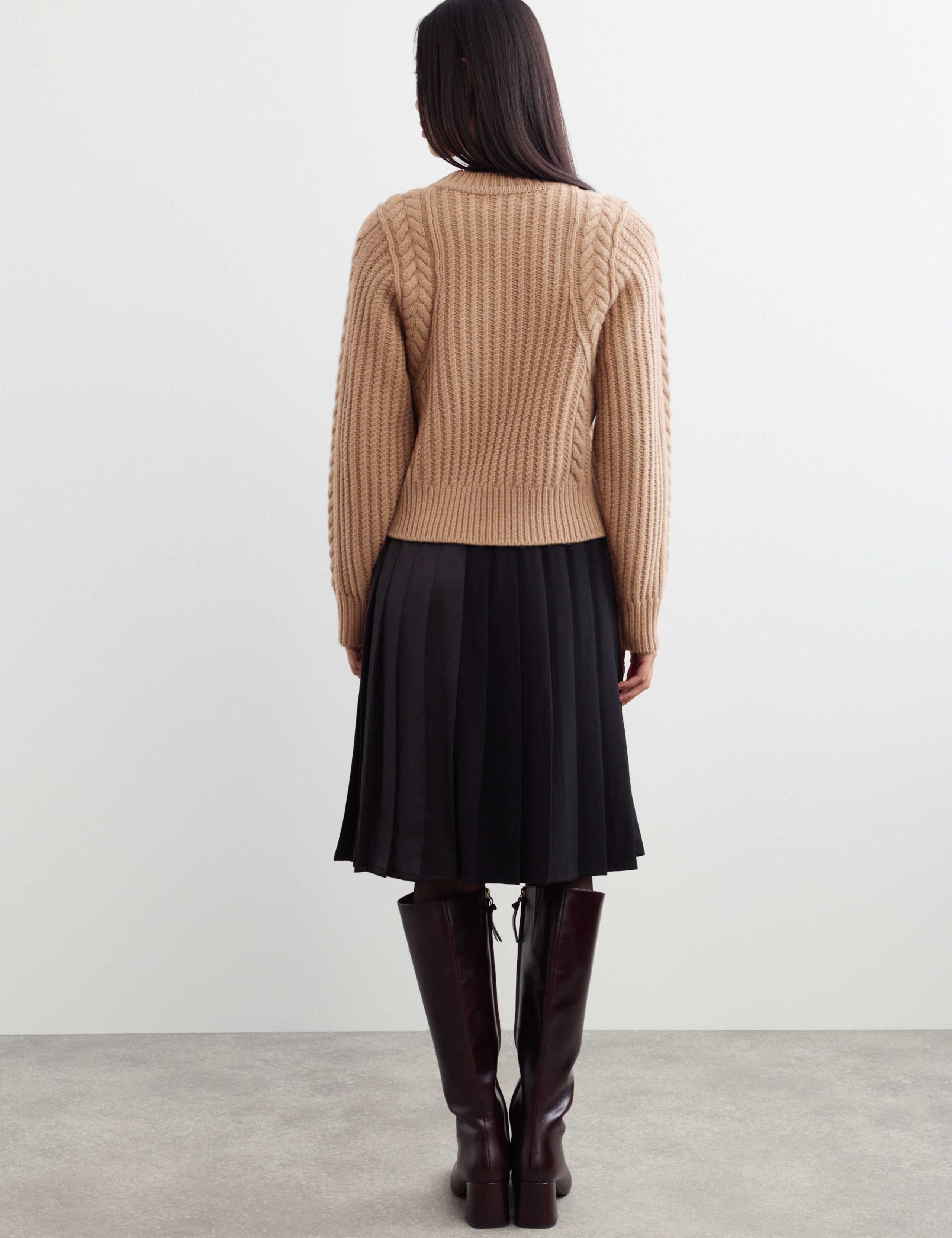 Wool Rich Chunky Textured Crew Neck Jumper 7 of 8