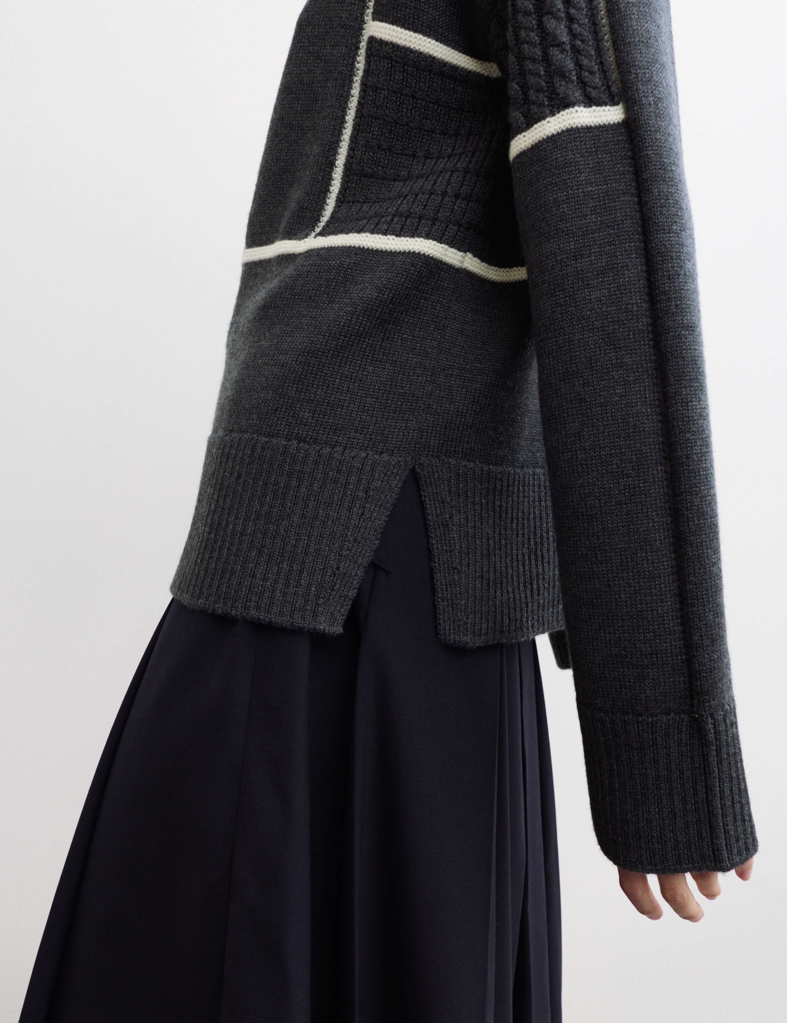 Merino Wool Block Funnel Neck Relaxed Jumper 4 of 7