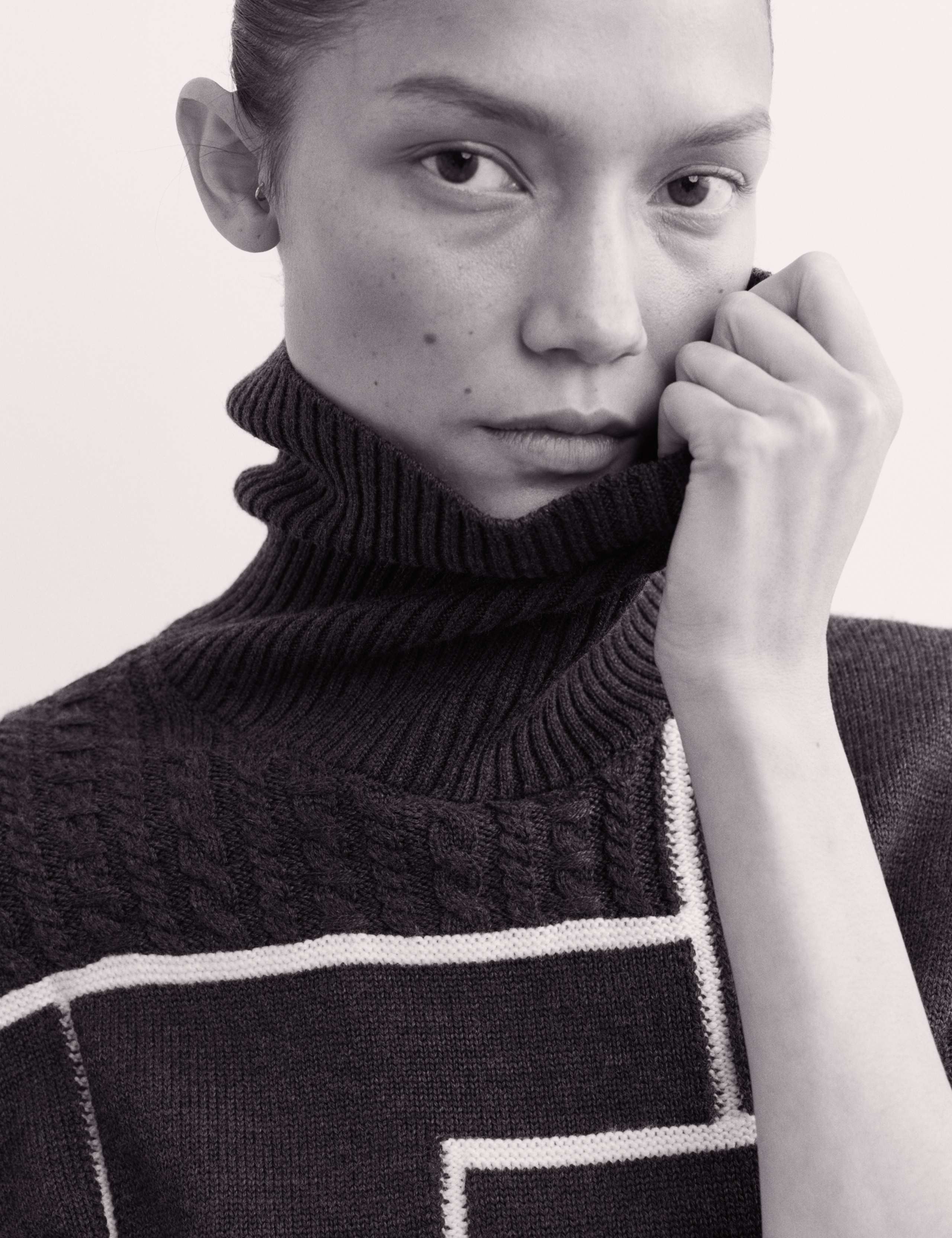 Merino Wool Block Funnel Neck Relaxed Jumper 5 of 7