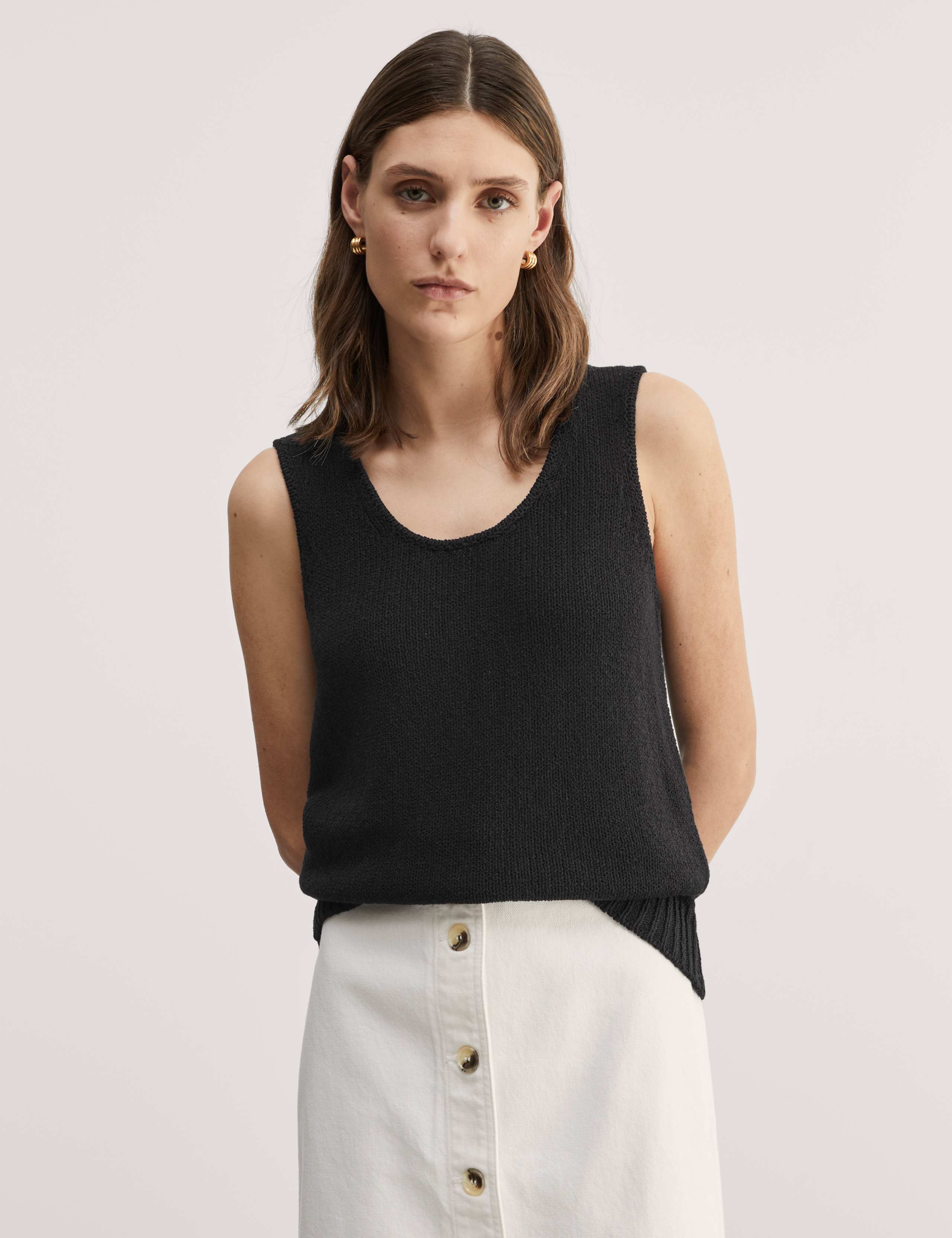Cotton Rich Ribbed Knitted Vest 4 of 6