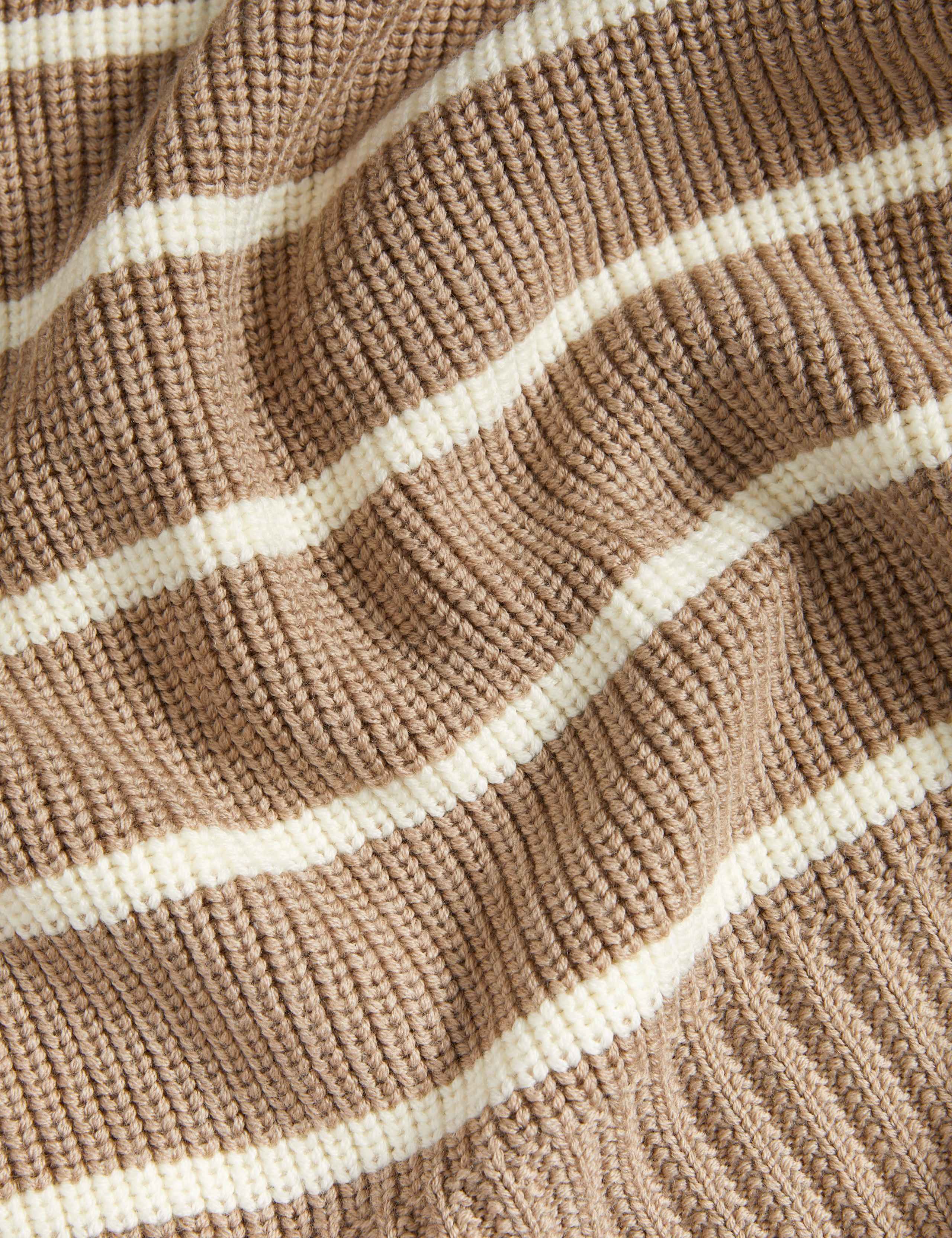Pure Merino Wool Striped High Neck Jumper 8 of 8