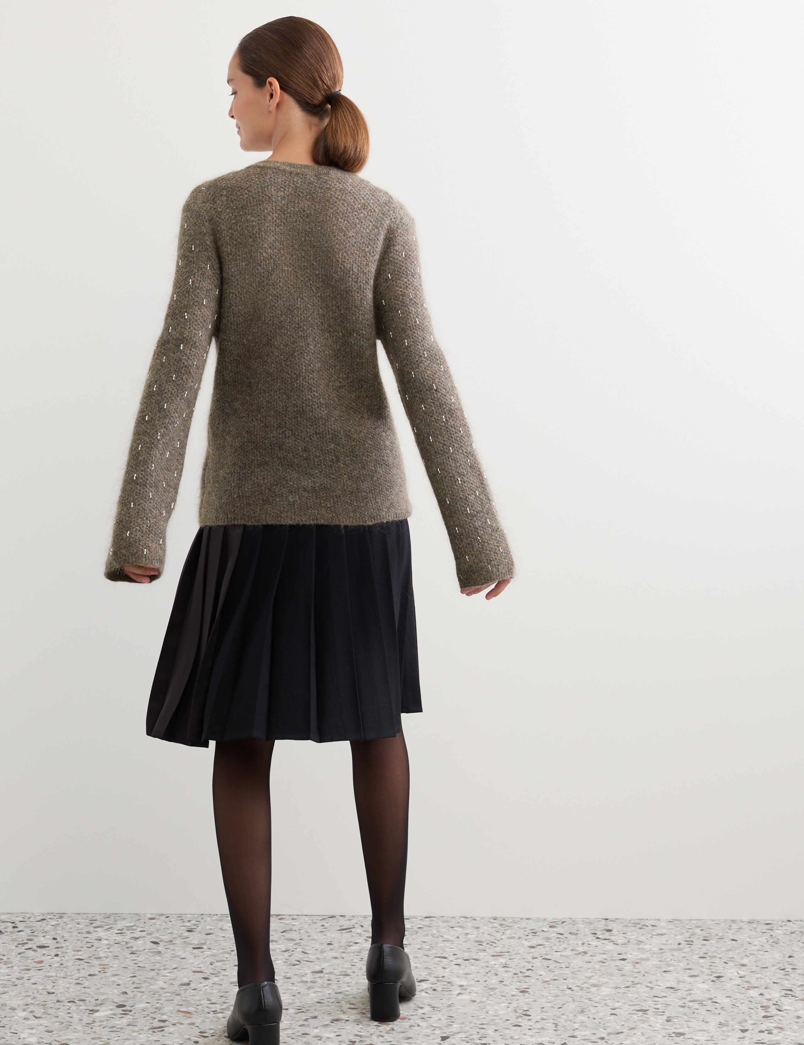 Mohair Blend Beaded Scoop Neck Relaxed Jumper 6 of 7