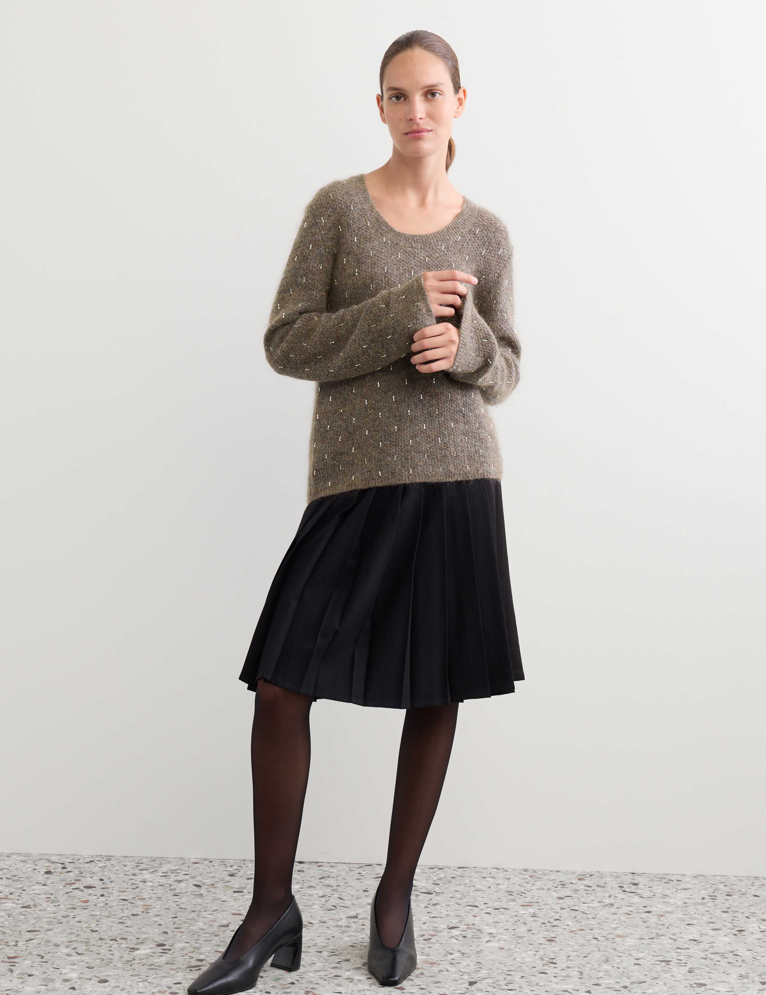 Mohair Blend Beaded Scoop Neck Relaxed Jumper 7 of 7