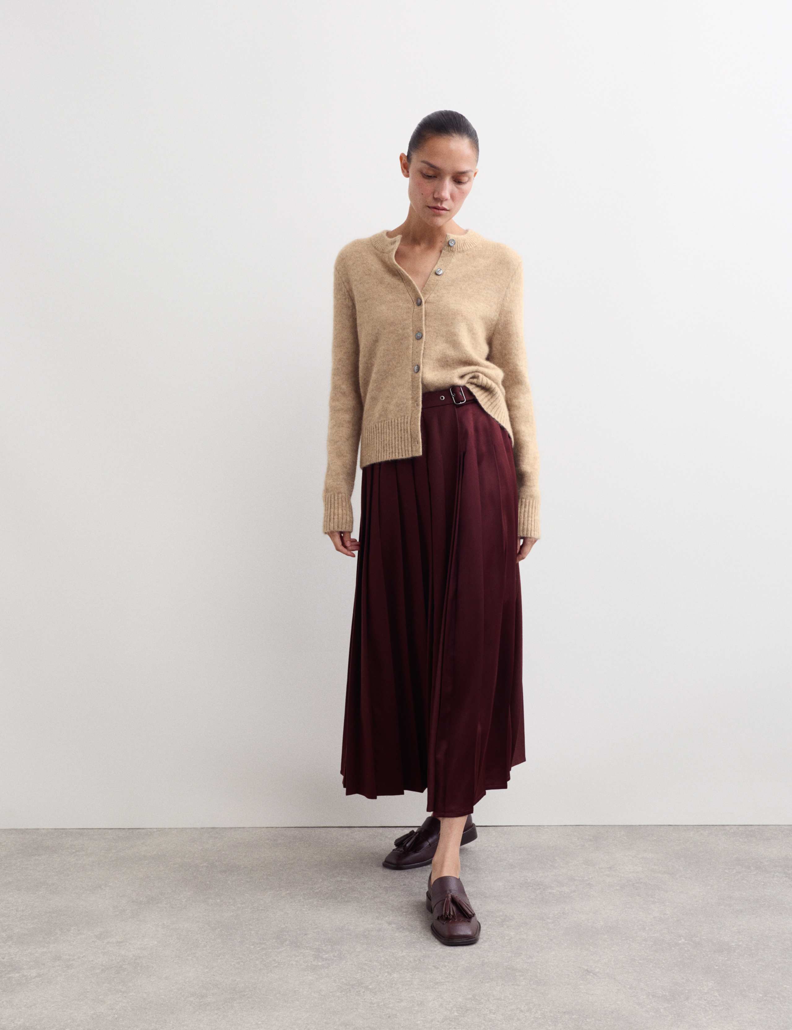 Mohair & Wool Blend Textured Cardigan 1 of 7