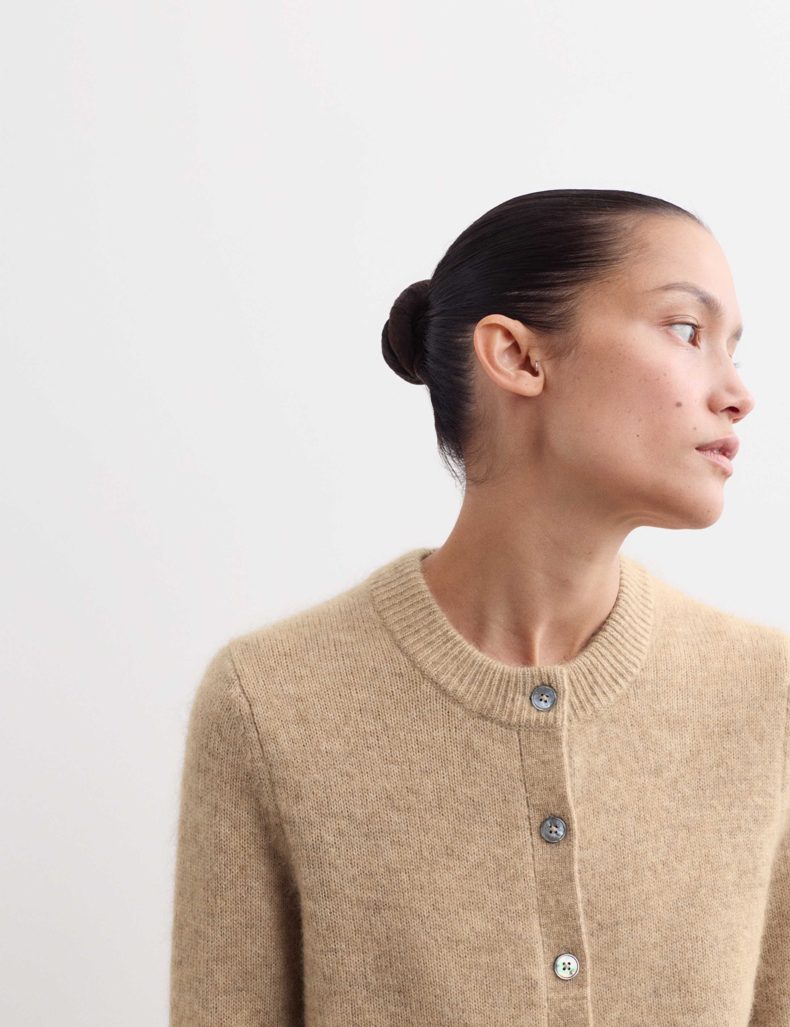 Mohair & Wool Blend Textured Cardigan 5 of 7