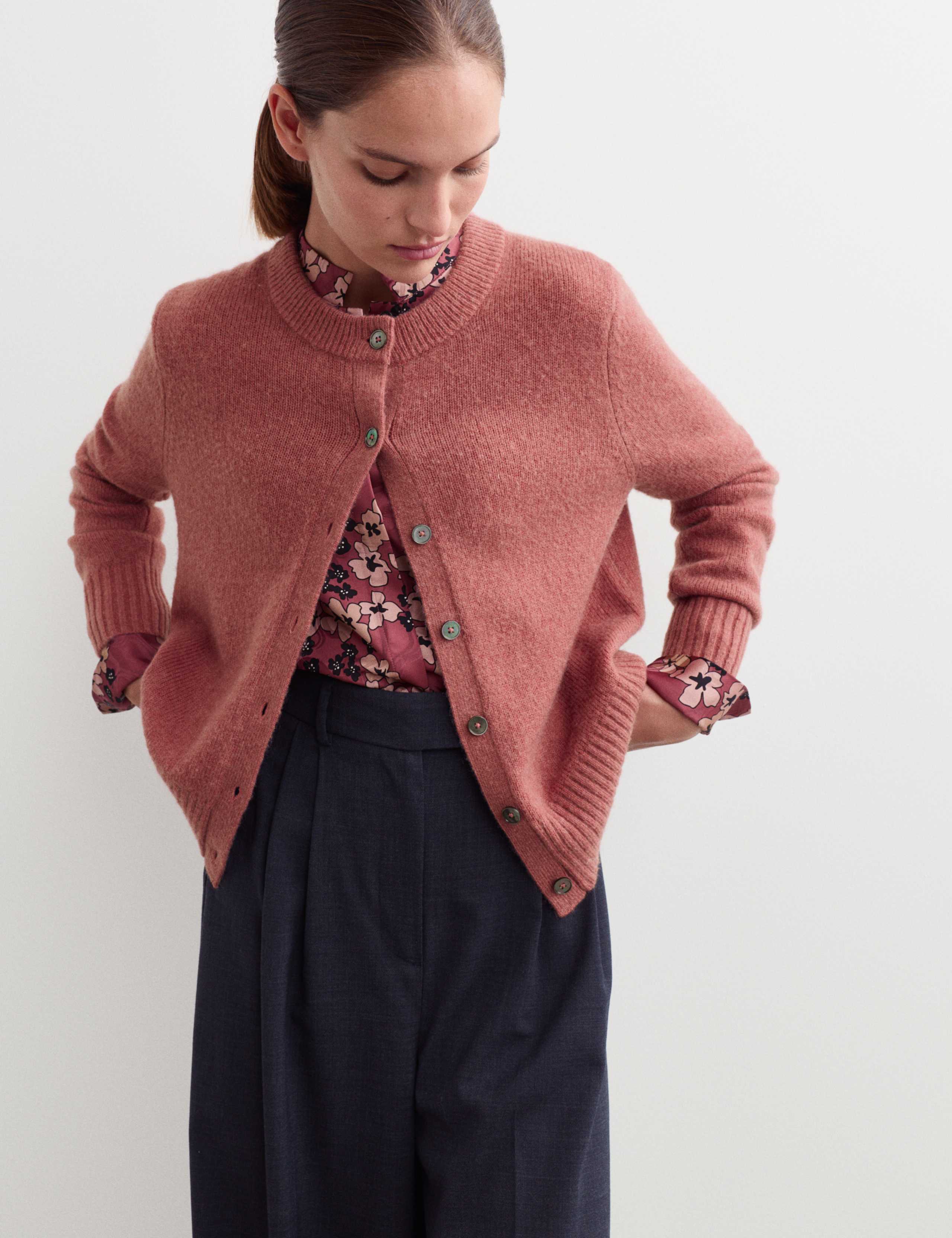 Mohair & Wool Blend Textured Cardigan 4 of 7