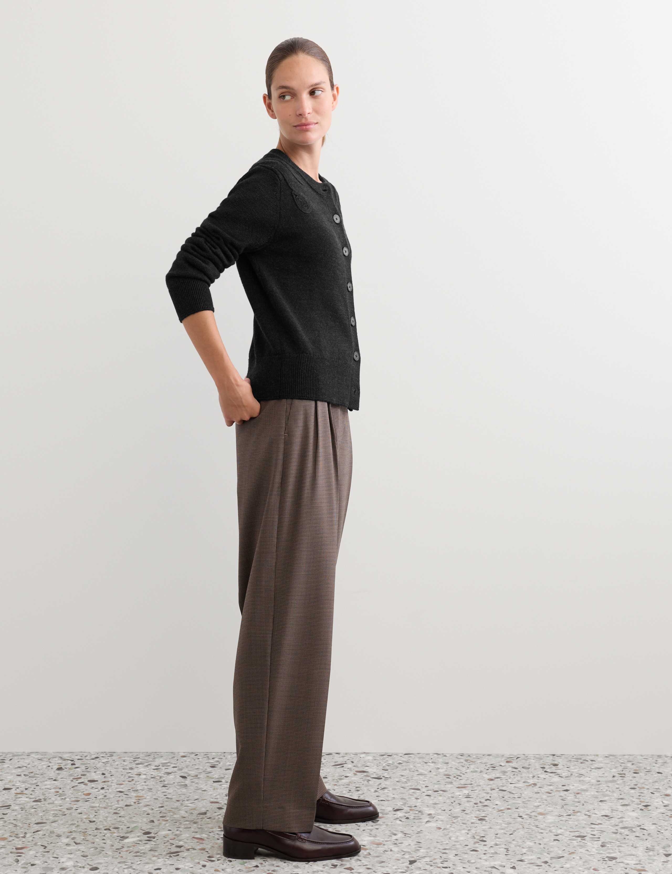 Pure Merino Wool Floral Applique Cardigan 5 of 7