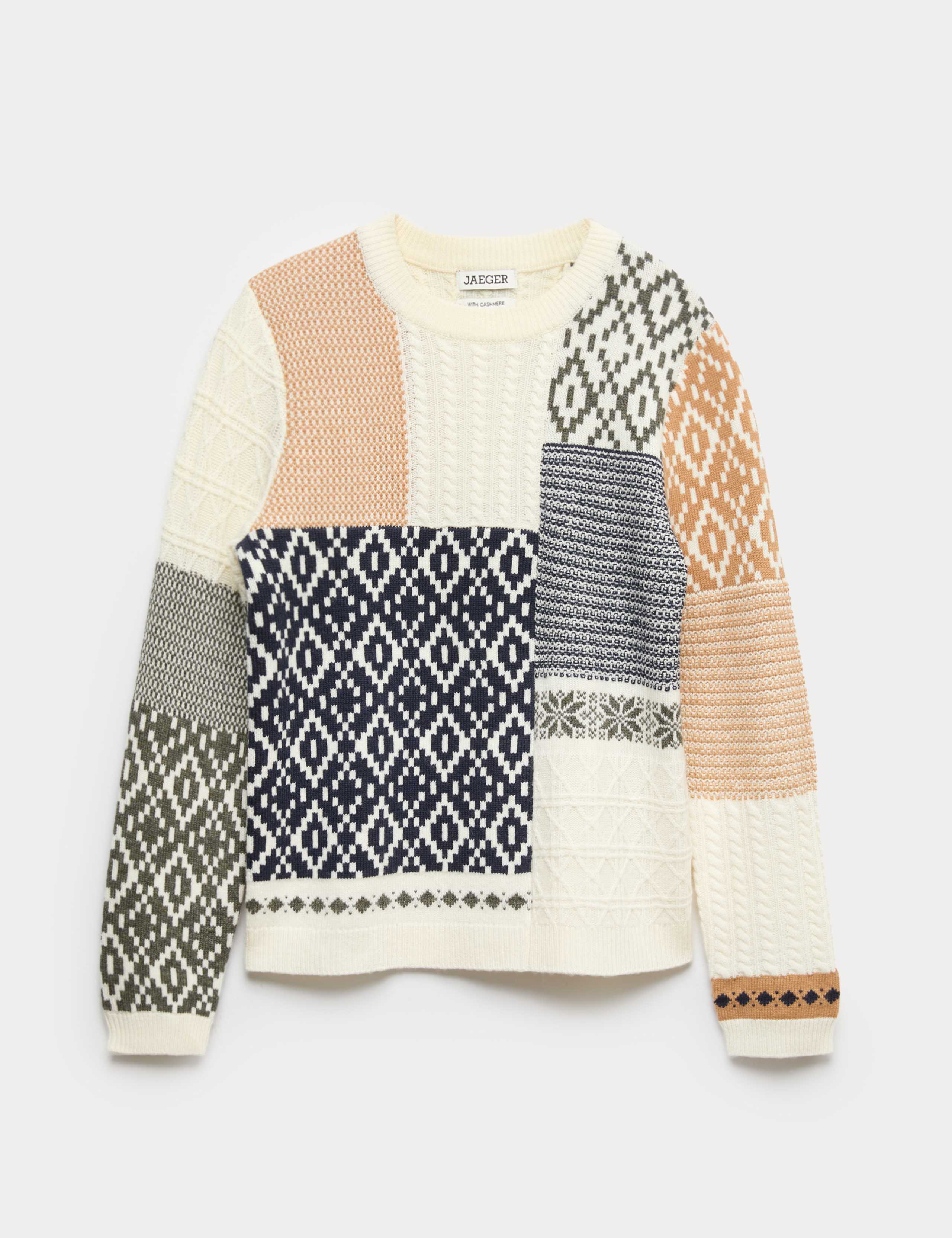 Merino Wool Rich Cable Knit Jumper with Cashmere 1 of 1