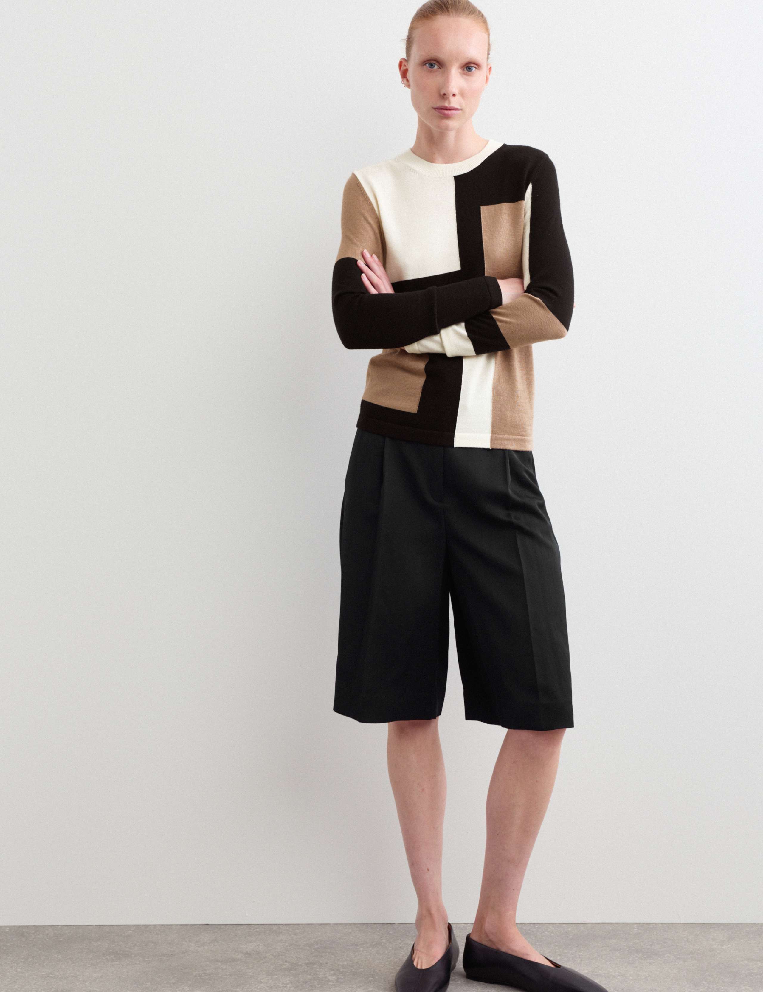 Pure Merino Wool Colour Block Jumper 3 of 6