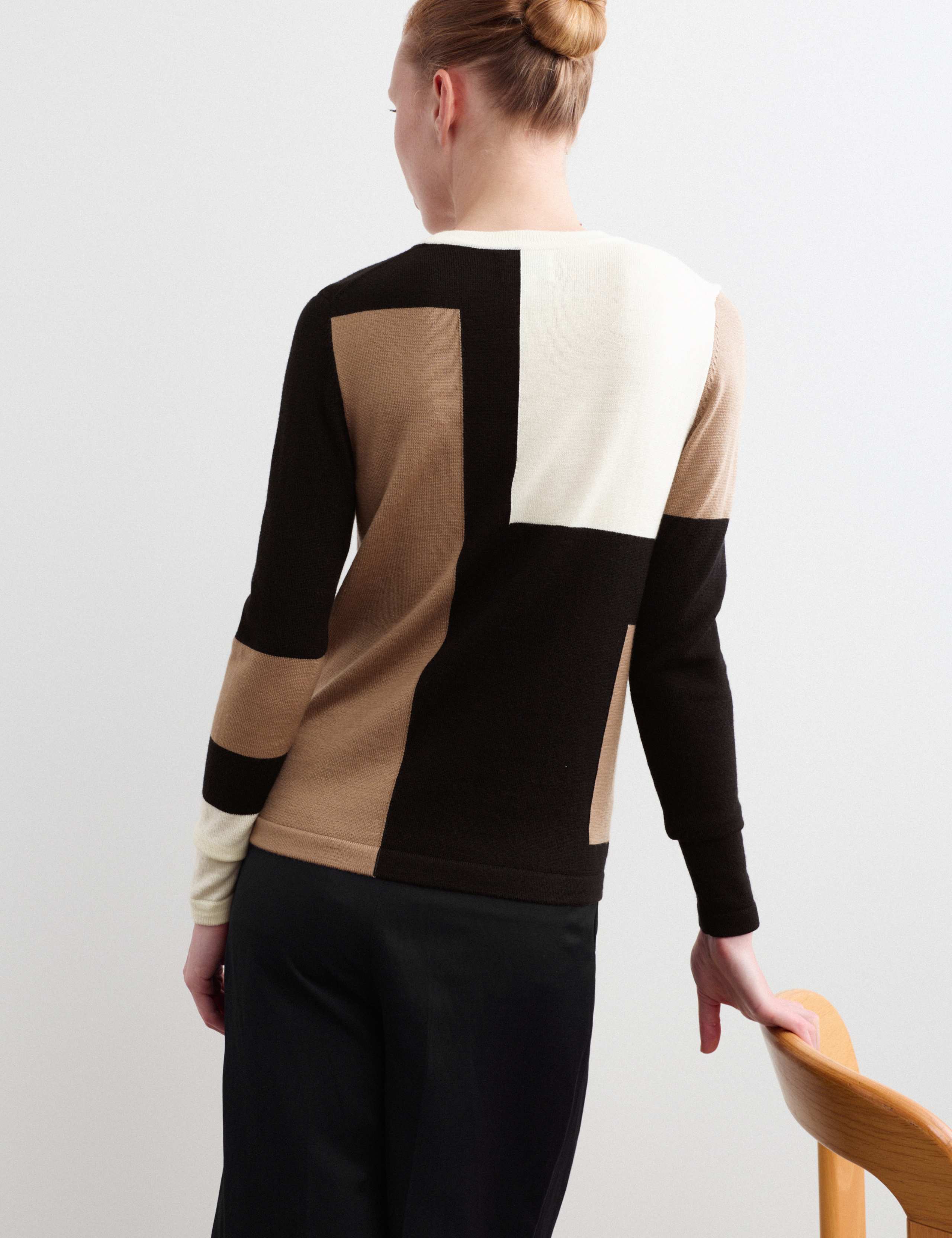 Pure Merino Wool Colour Block Jumper 6 of 6