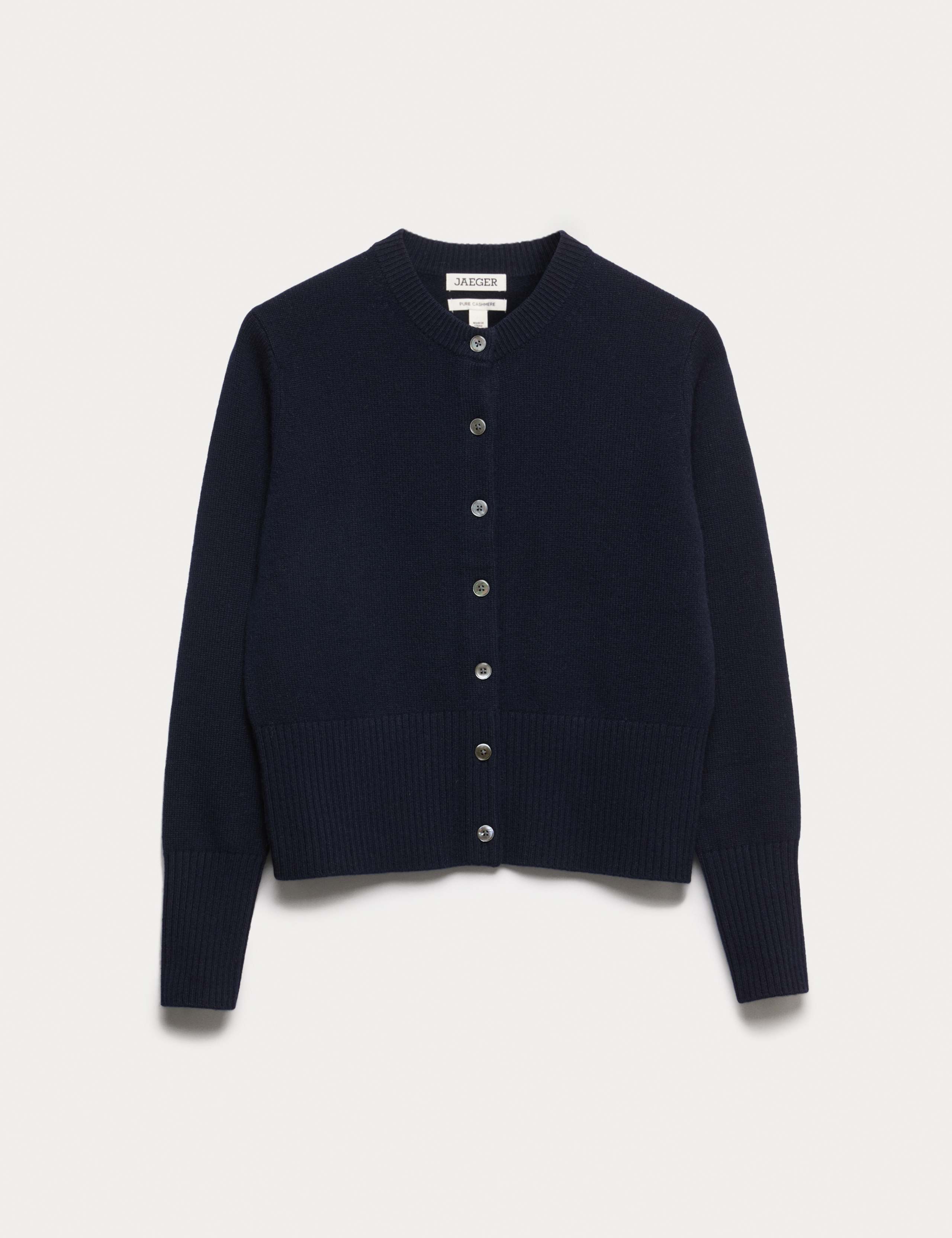 Pure Cashmere Round Neck Relaxed Cardigan 2 of 7